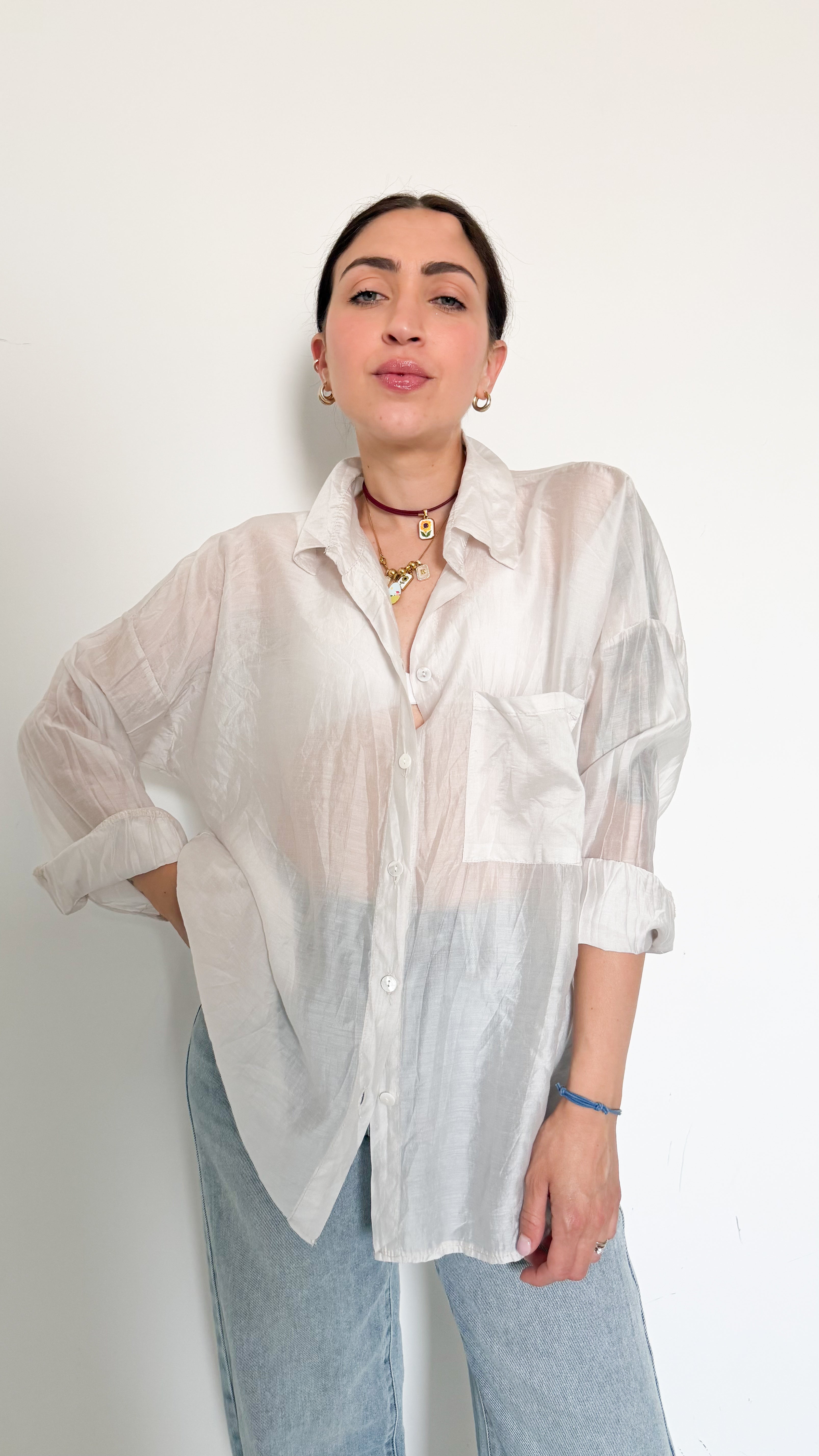 Camicia Velata Bianca