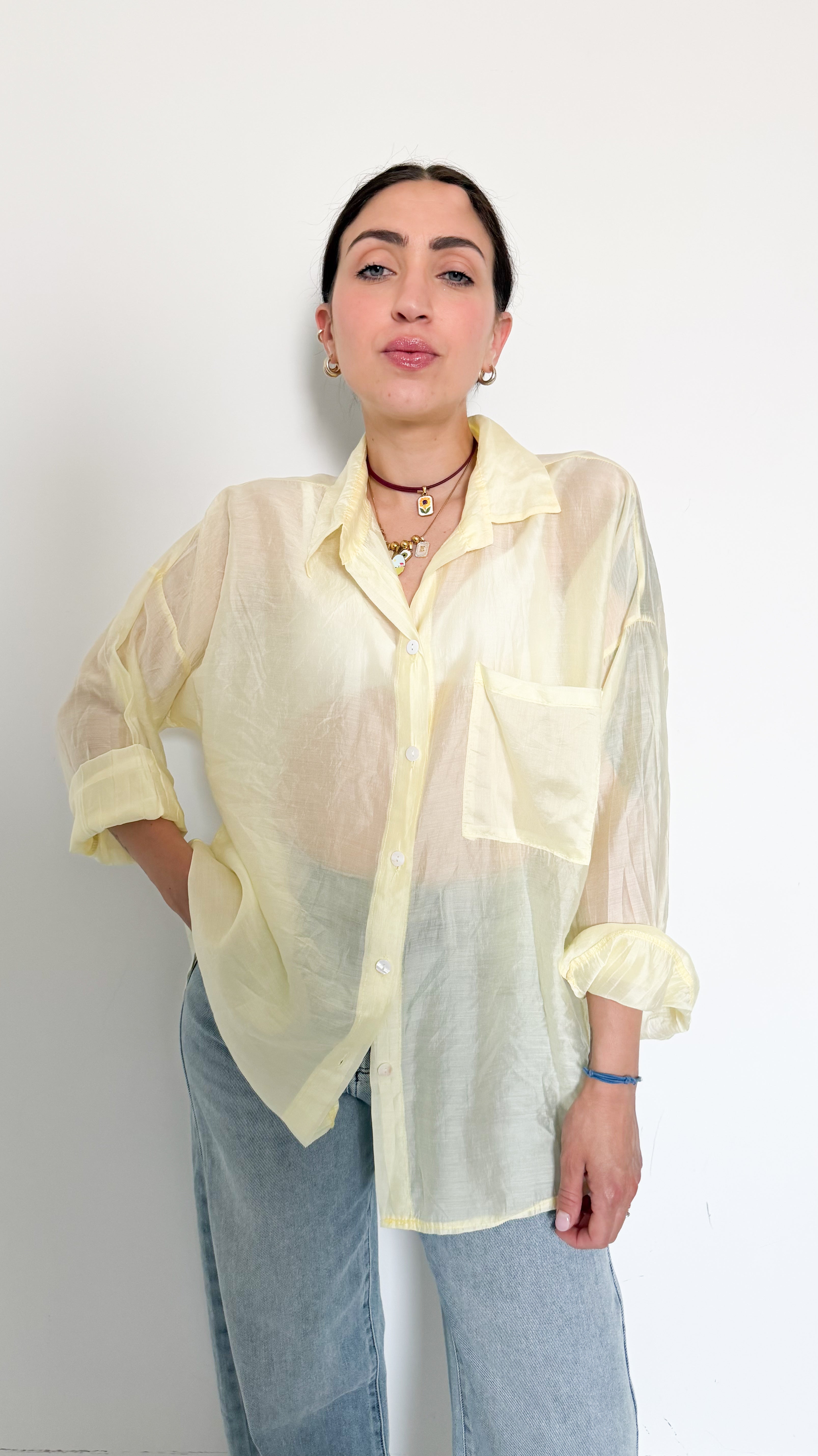 Camicia Velata Gialla
