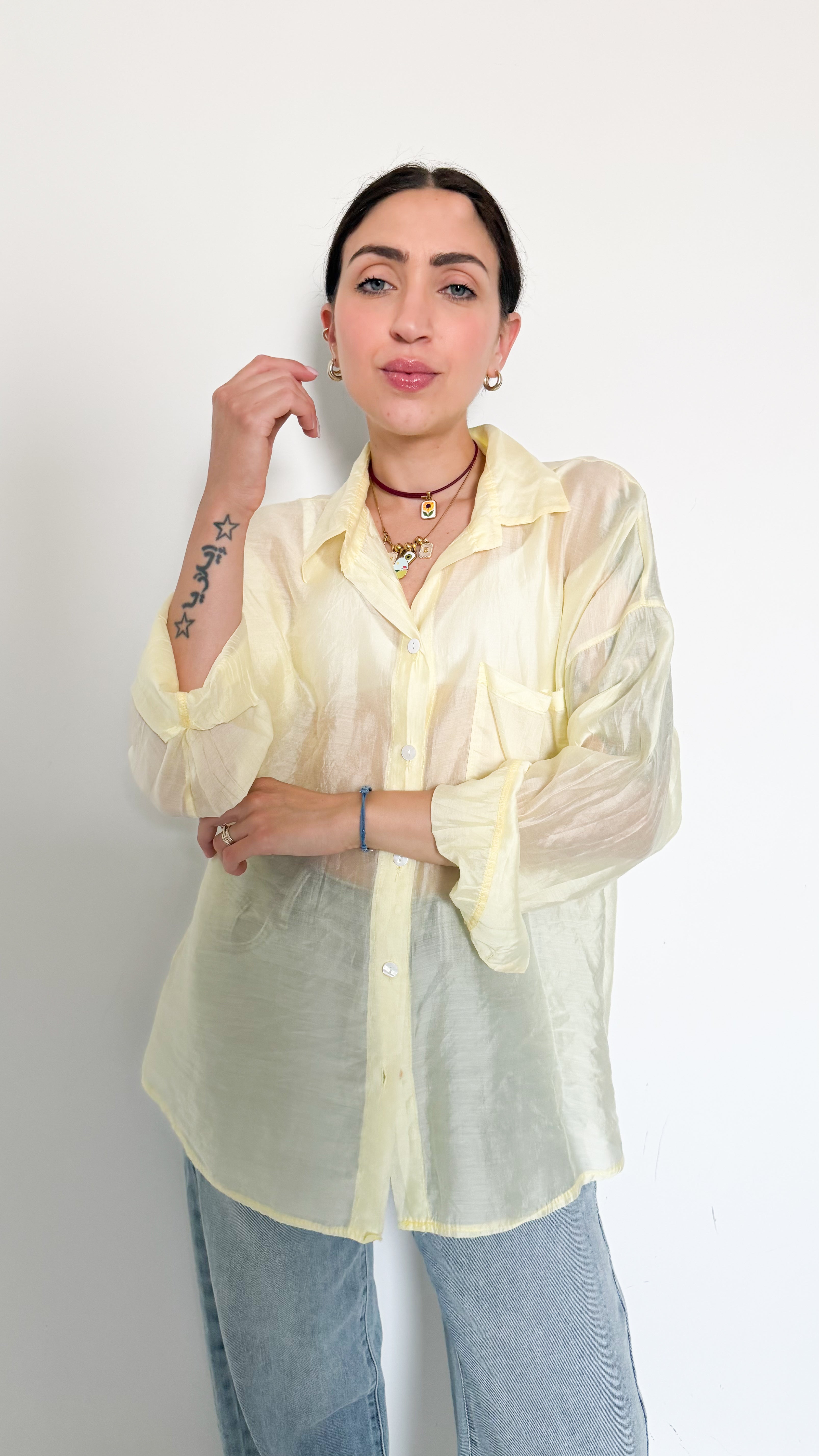 Camicia Velata Gialla