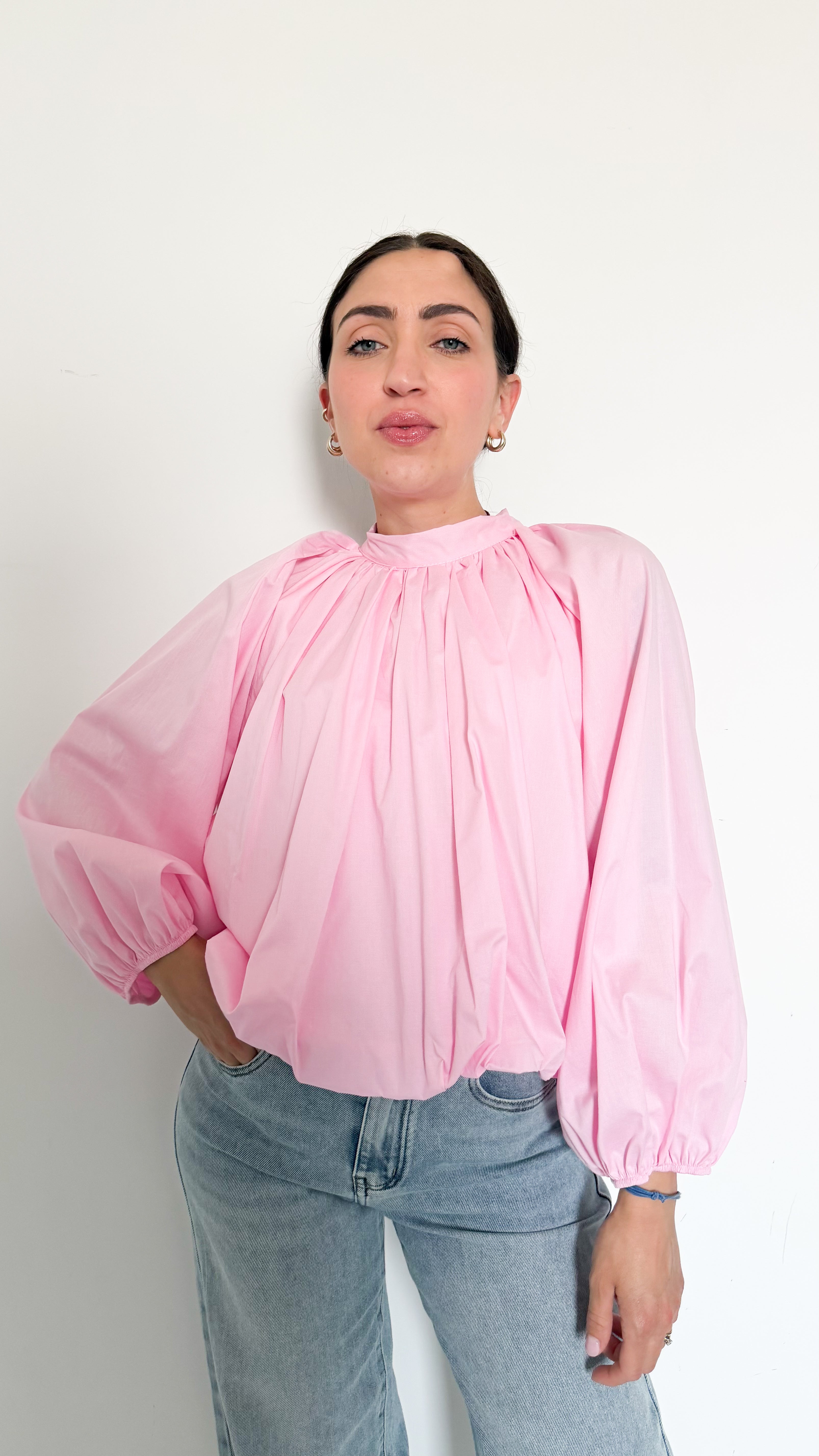 Blusa Rosa In Cotone