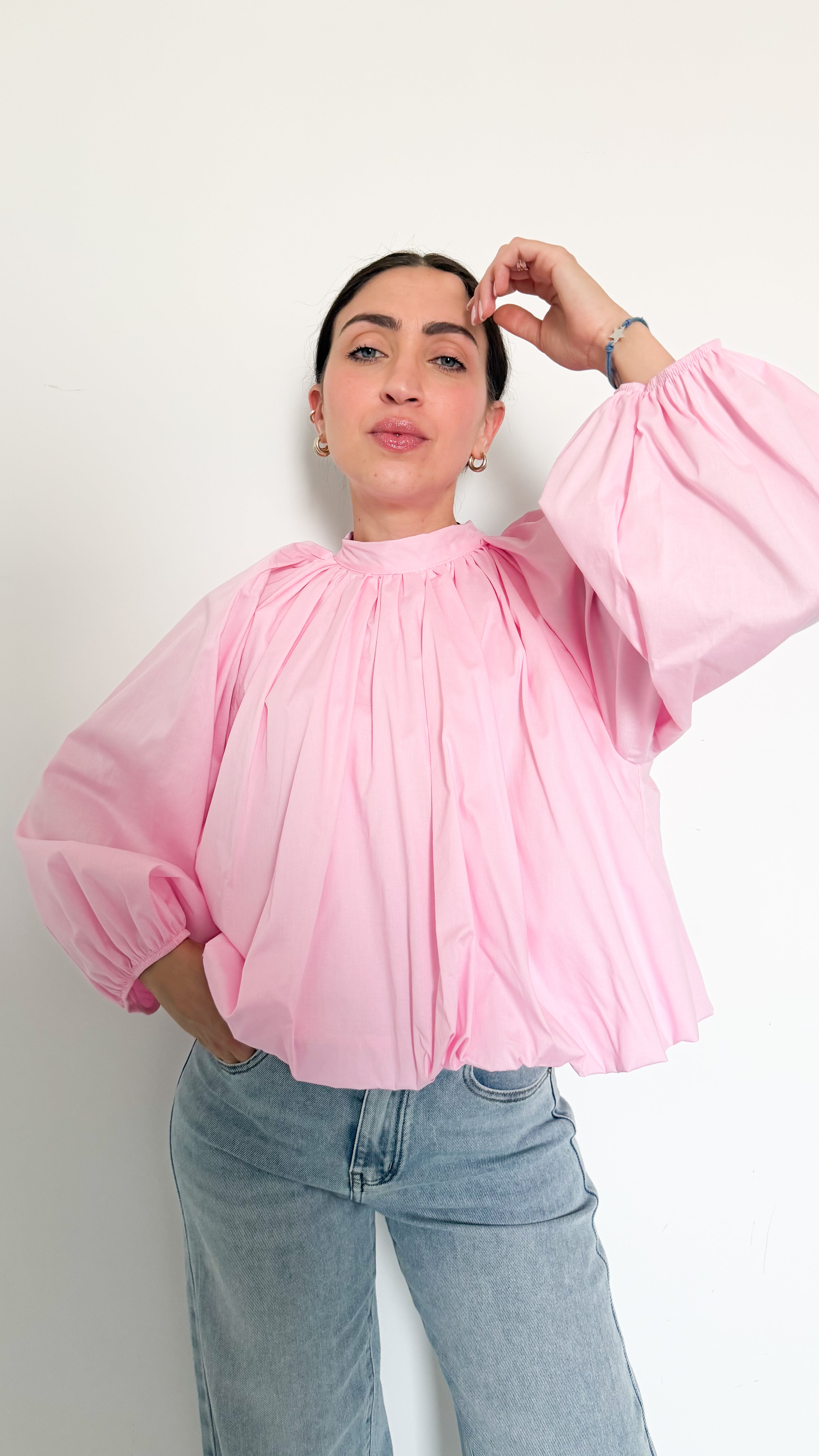 Blusa Rosa In Cotone
