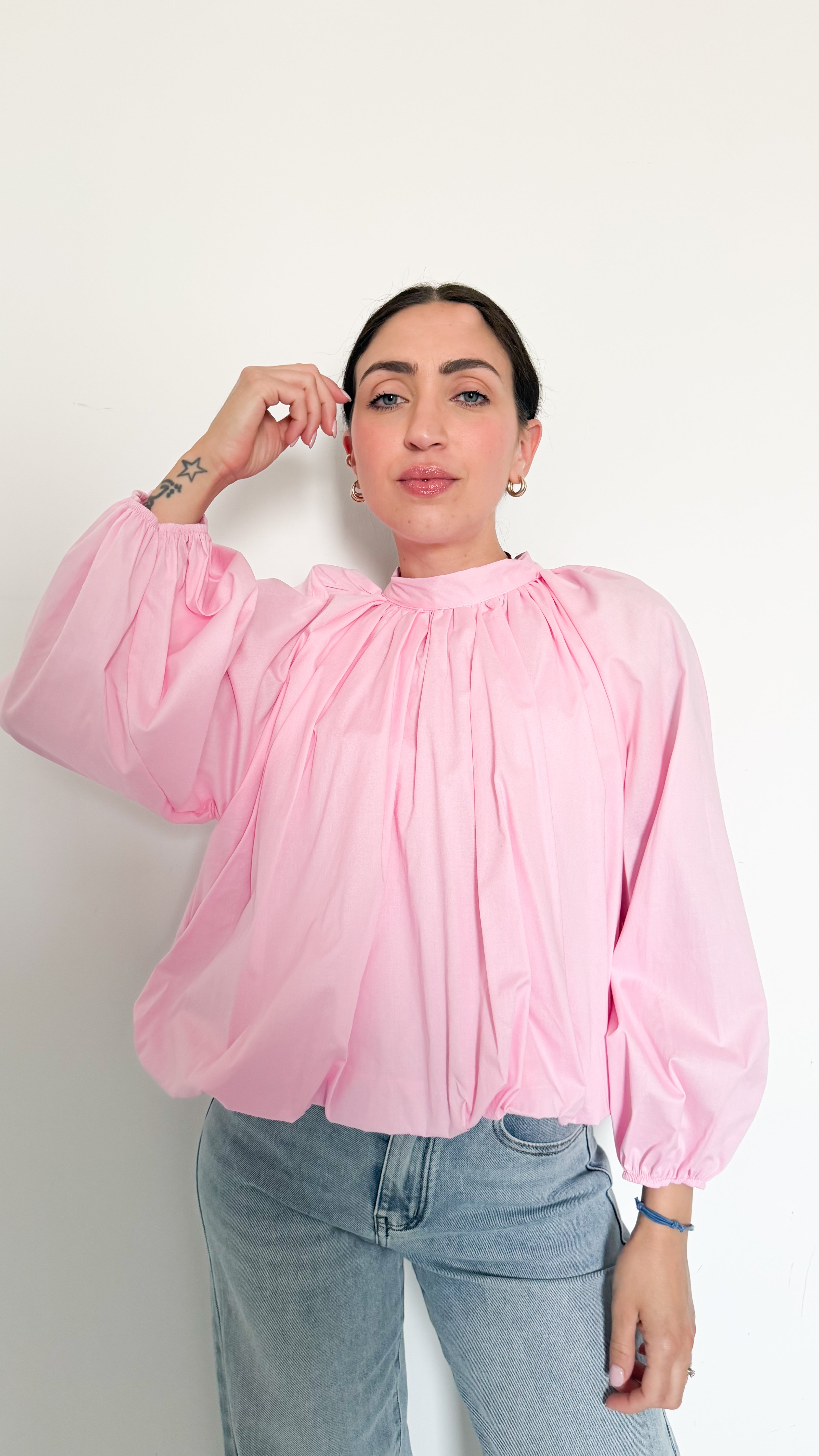 Blusa Rosa In Cotone