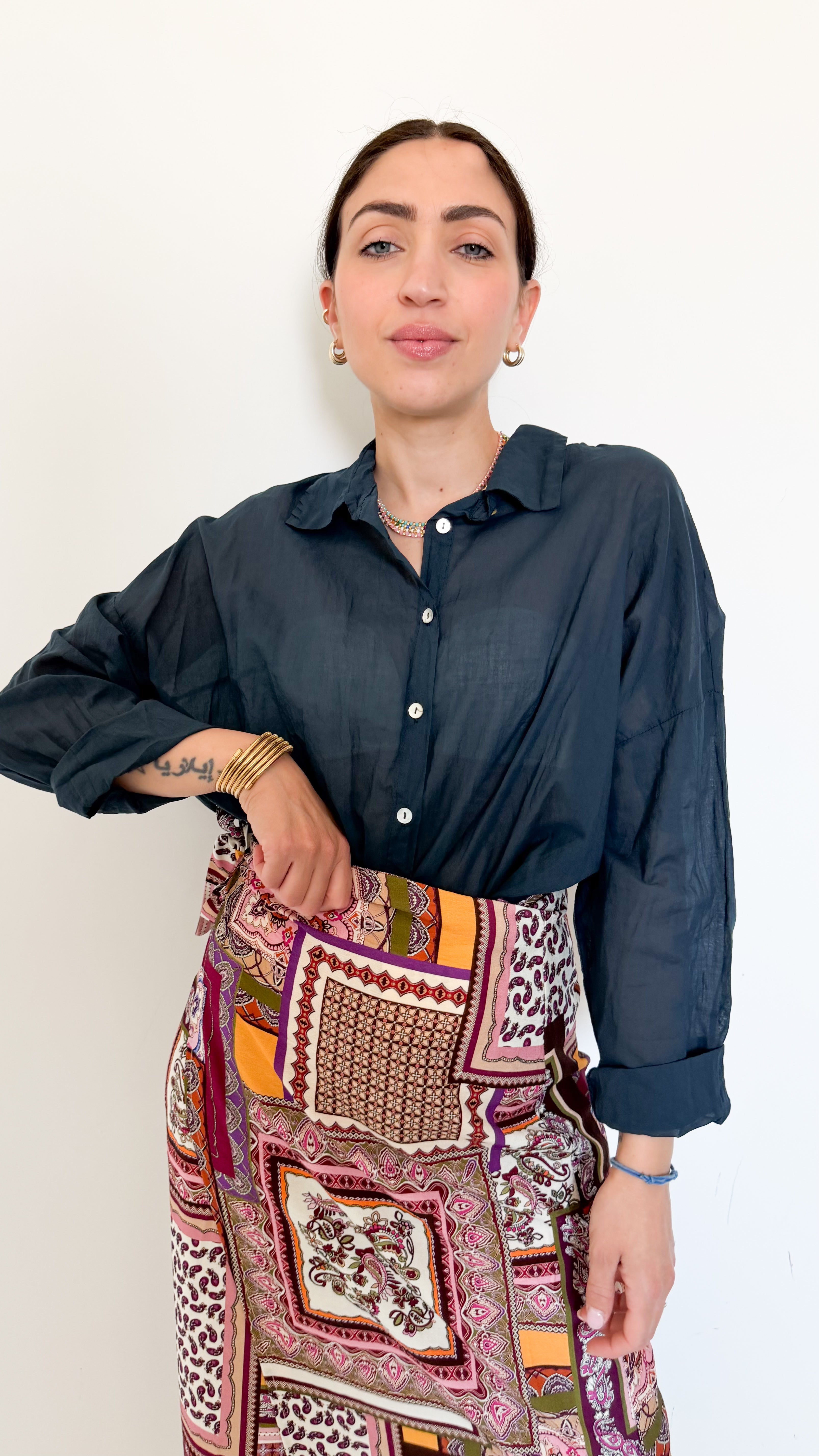 Camicia Blu In Cotone