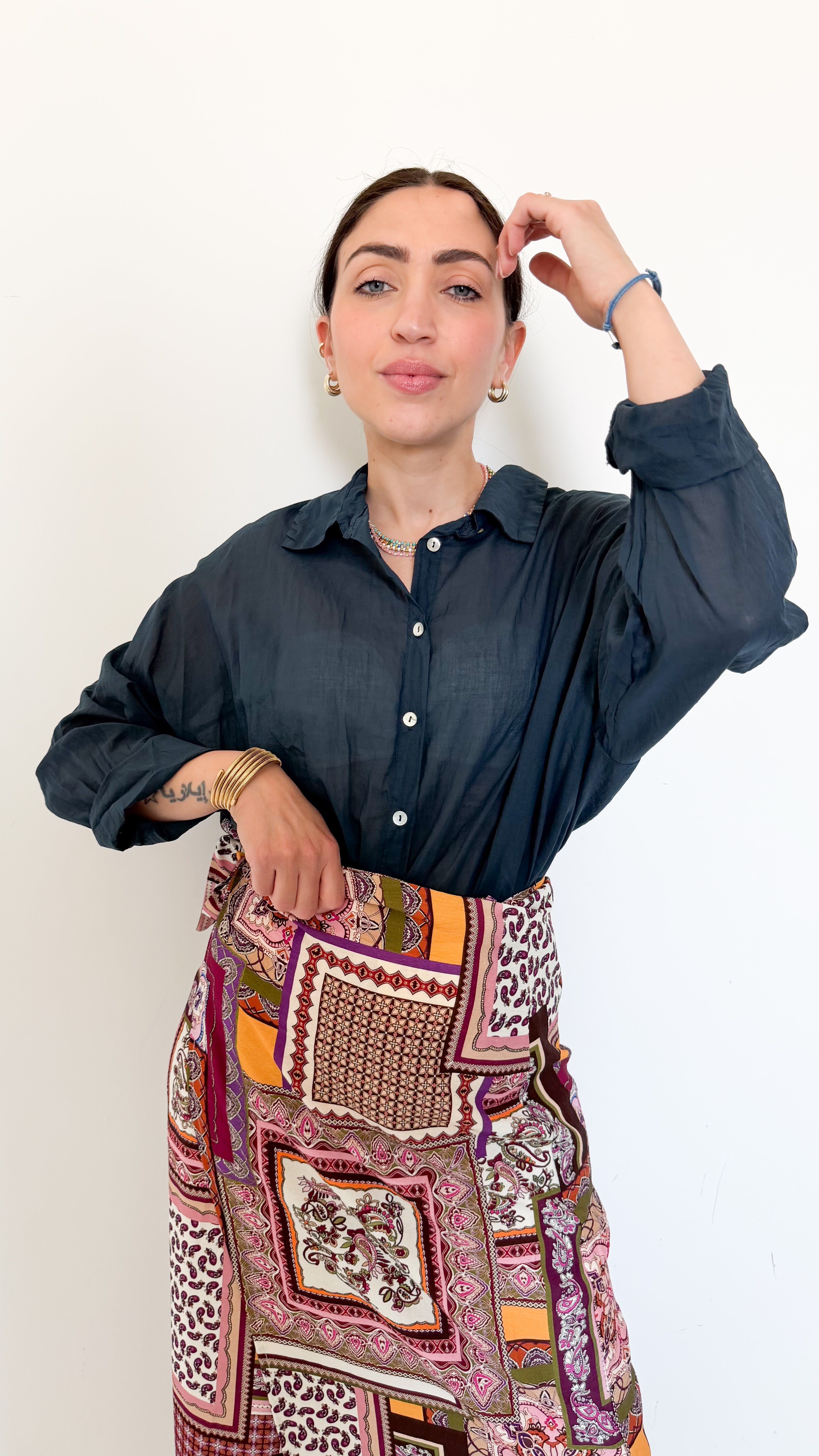 Camicia Blu In Cotone