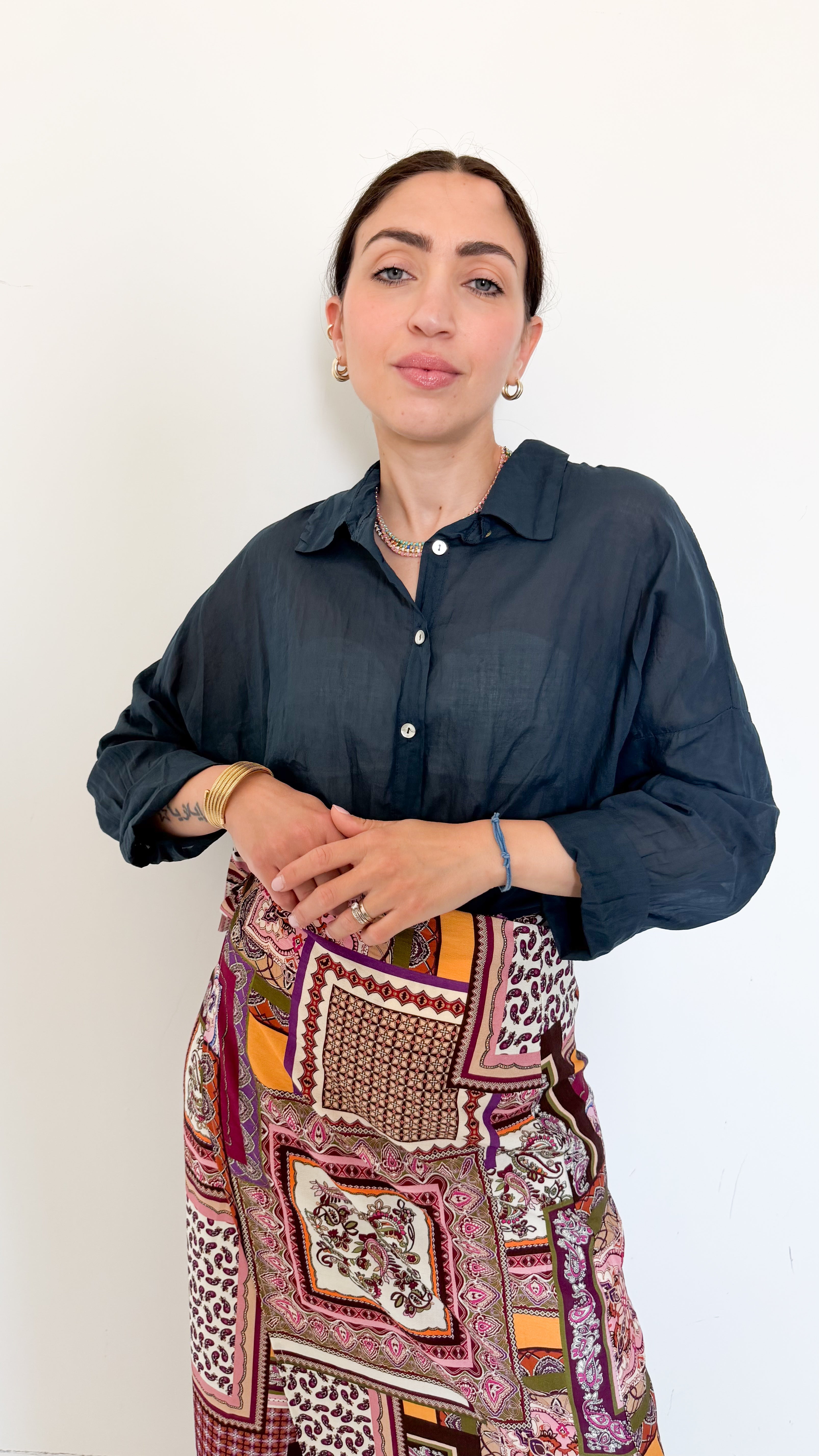 Camicia Blu In Cotone