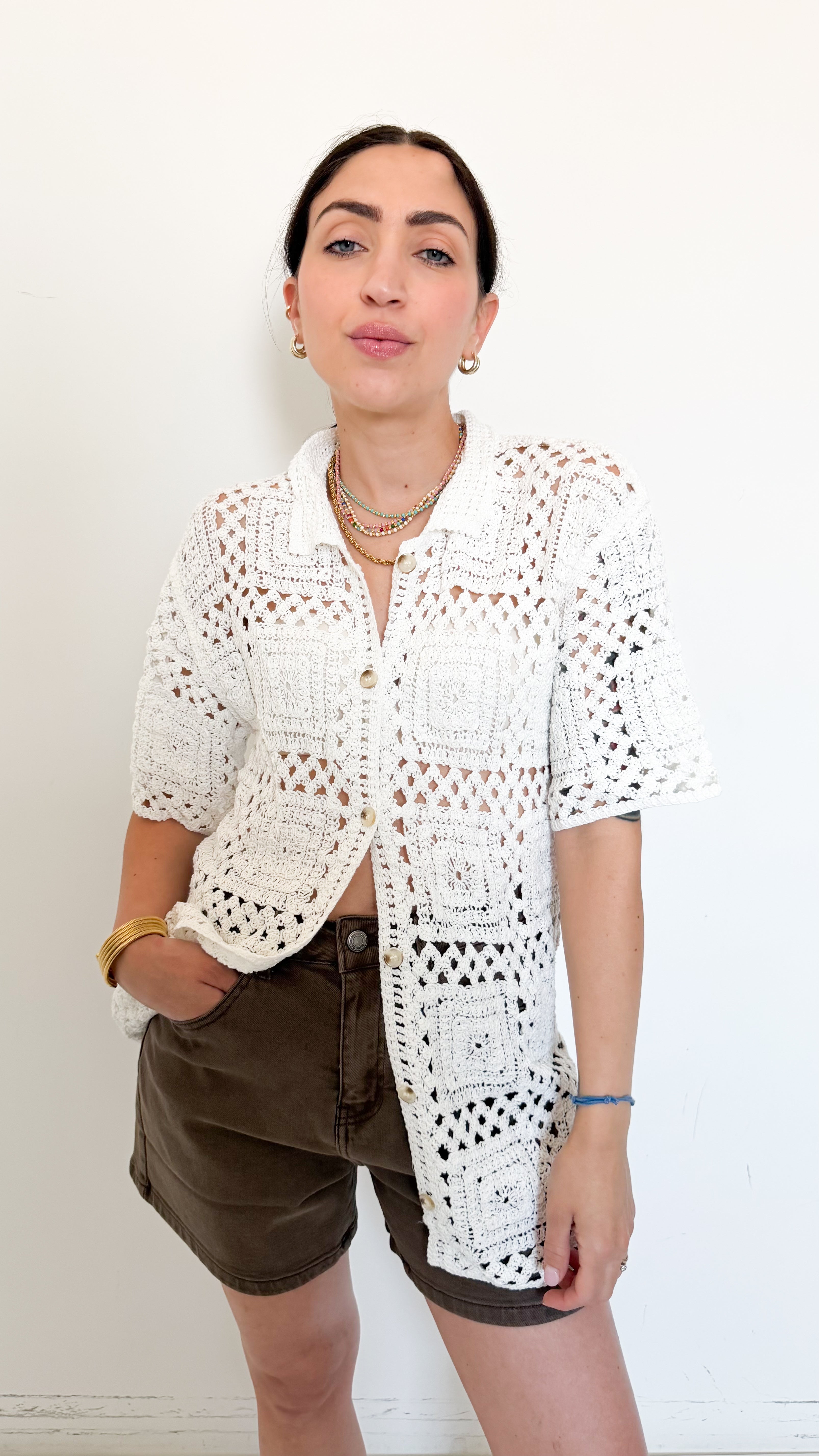 Camicia Bianca In Pizzo