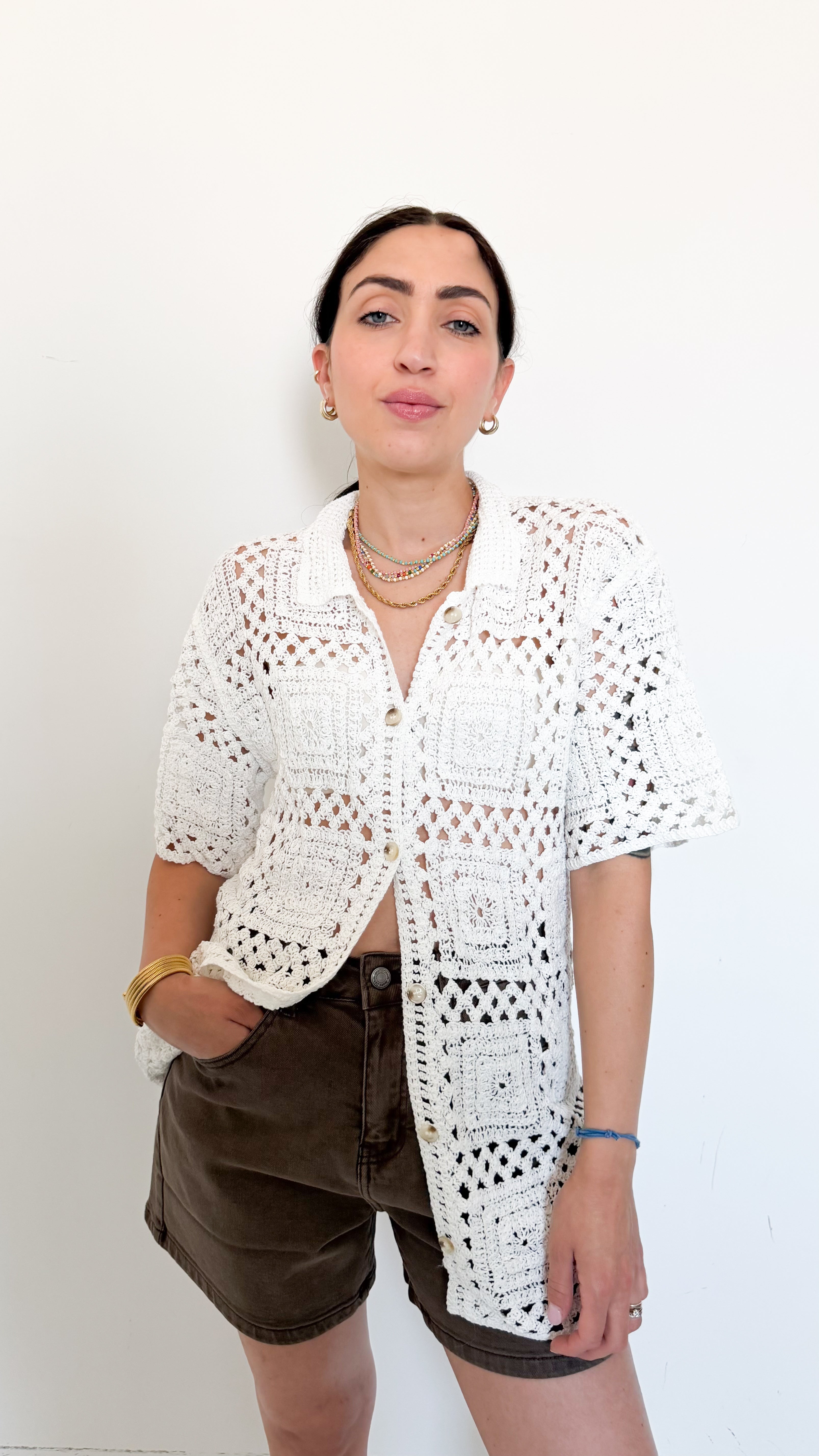 Camicia Bianca In Pizzo