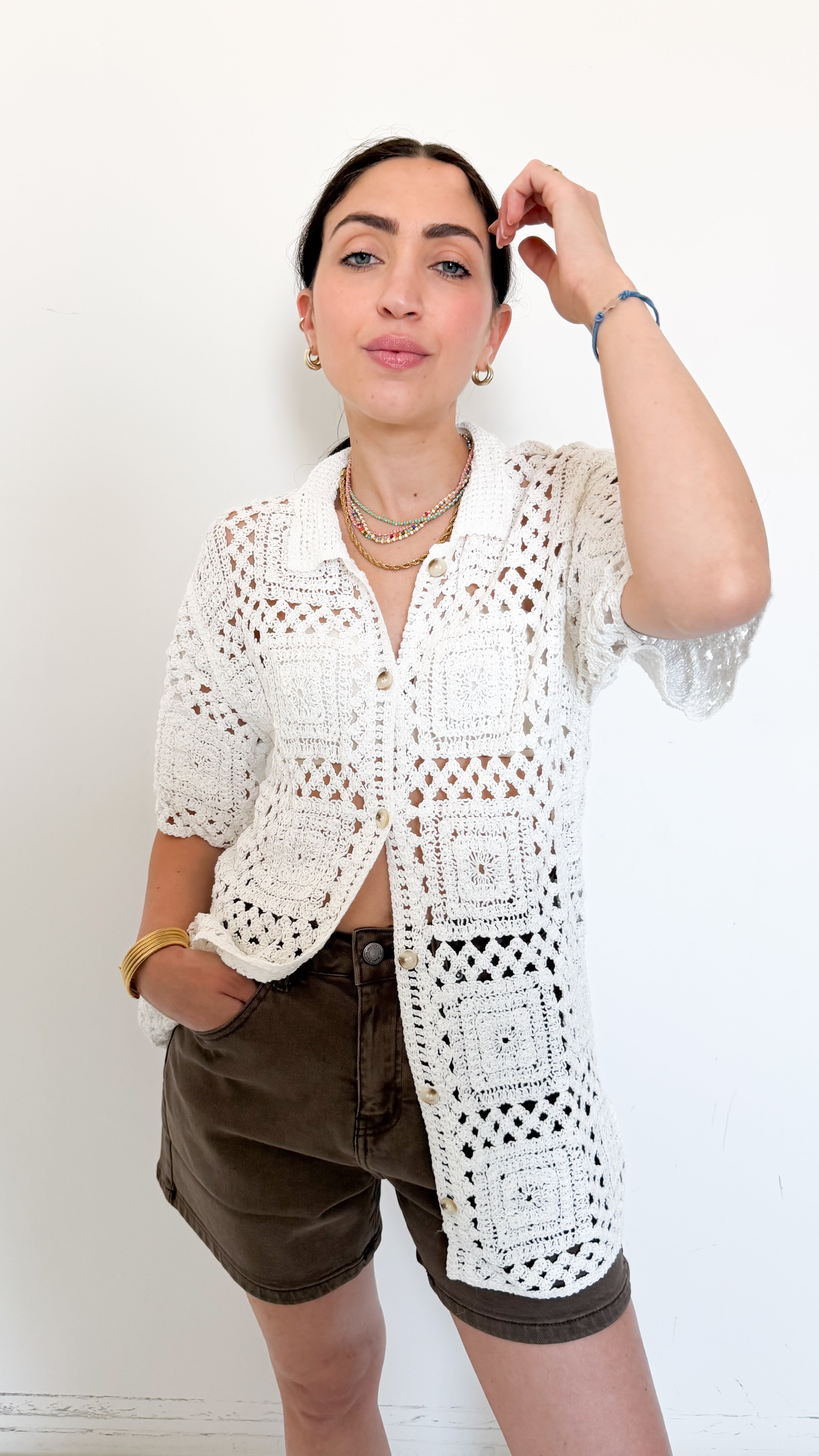 Camicia Bianca In Pizzo