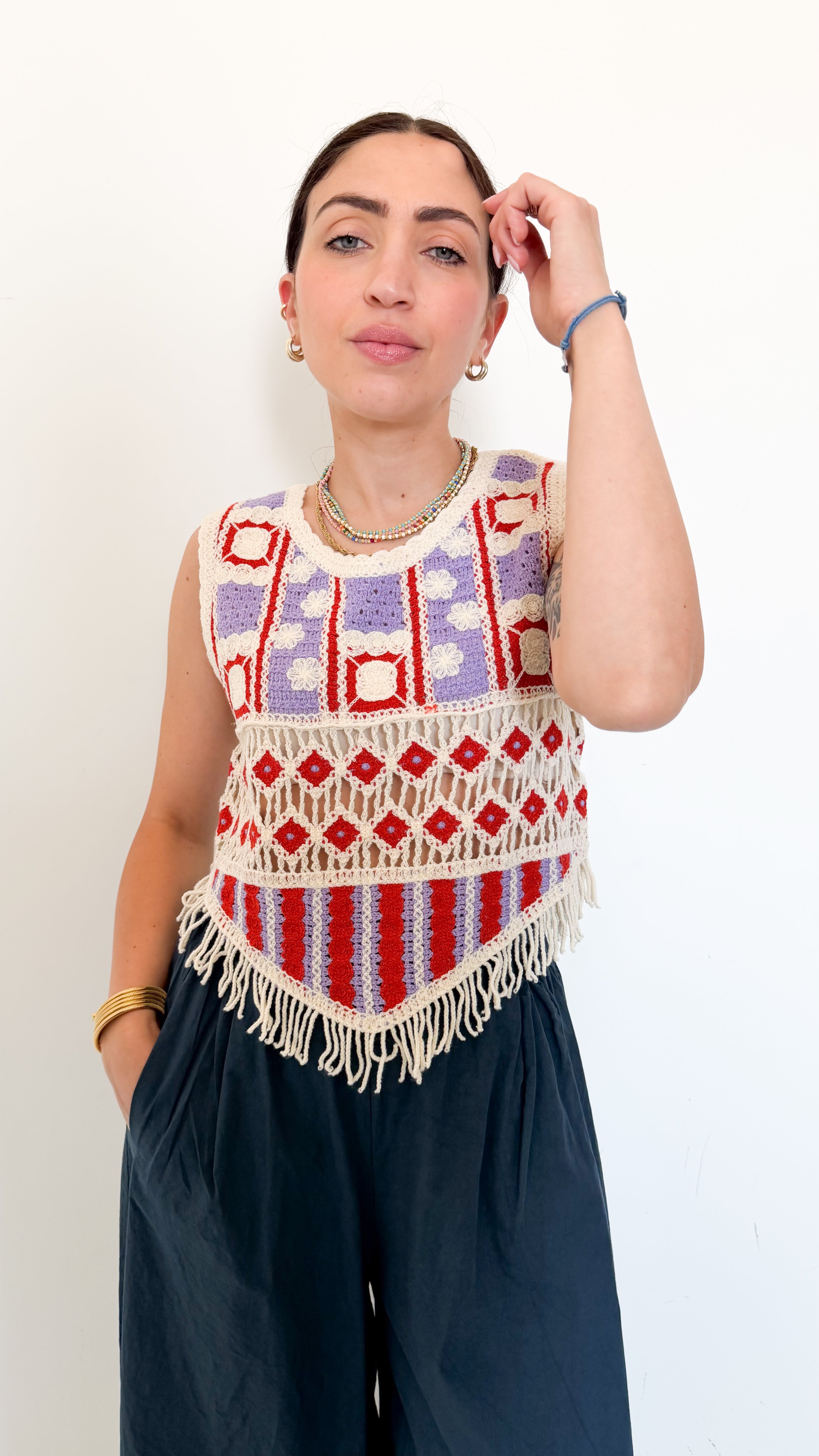 Top In Cotone Fantasia Viola