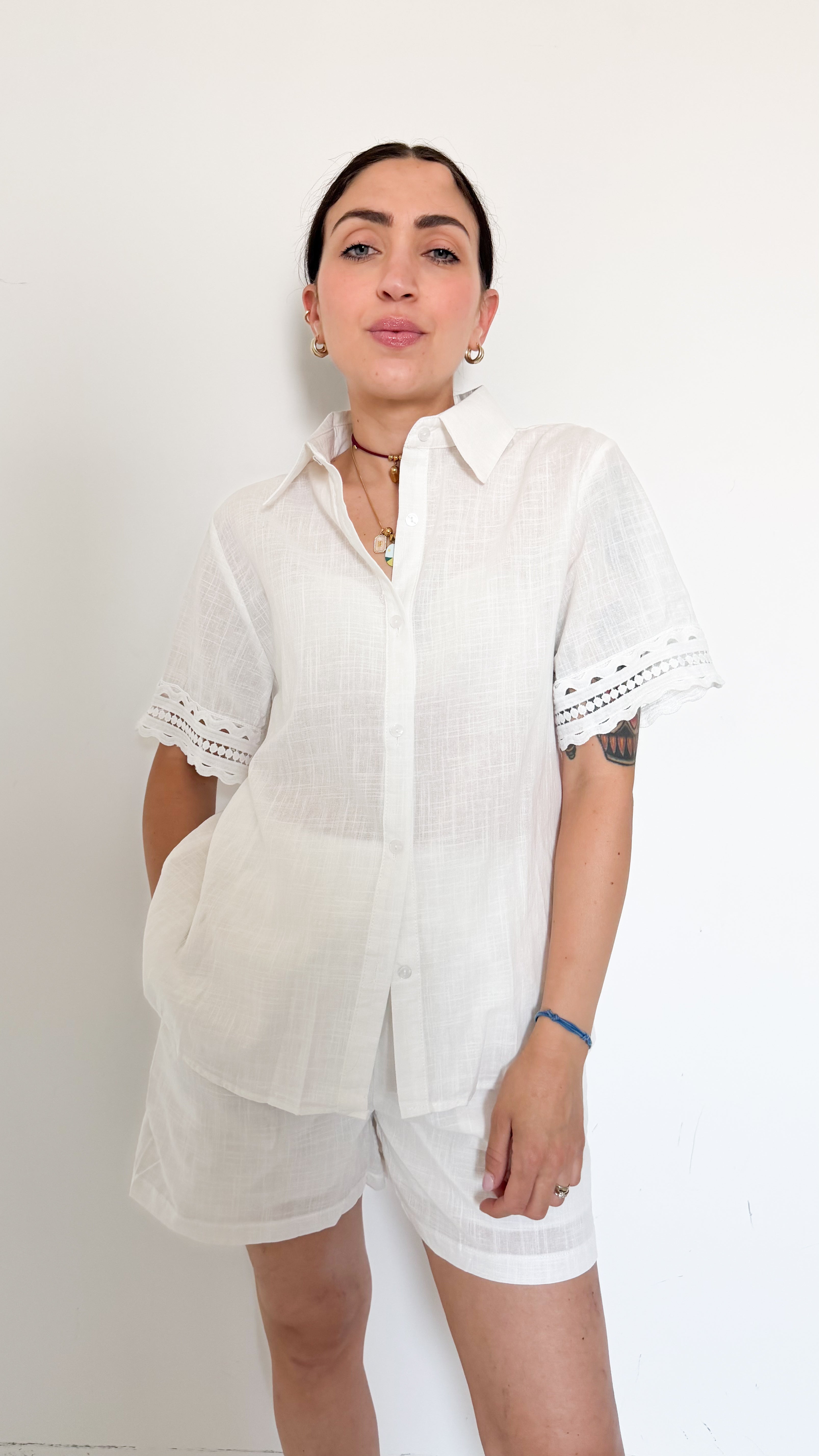 Coordinato Bianco Con Camicia