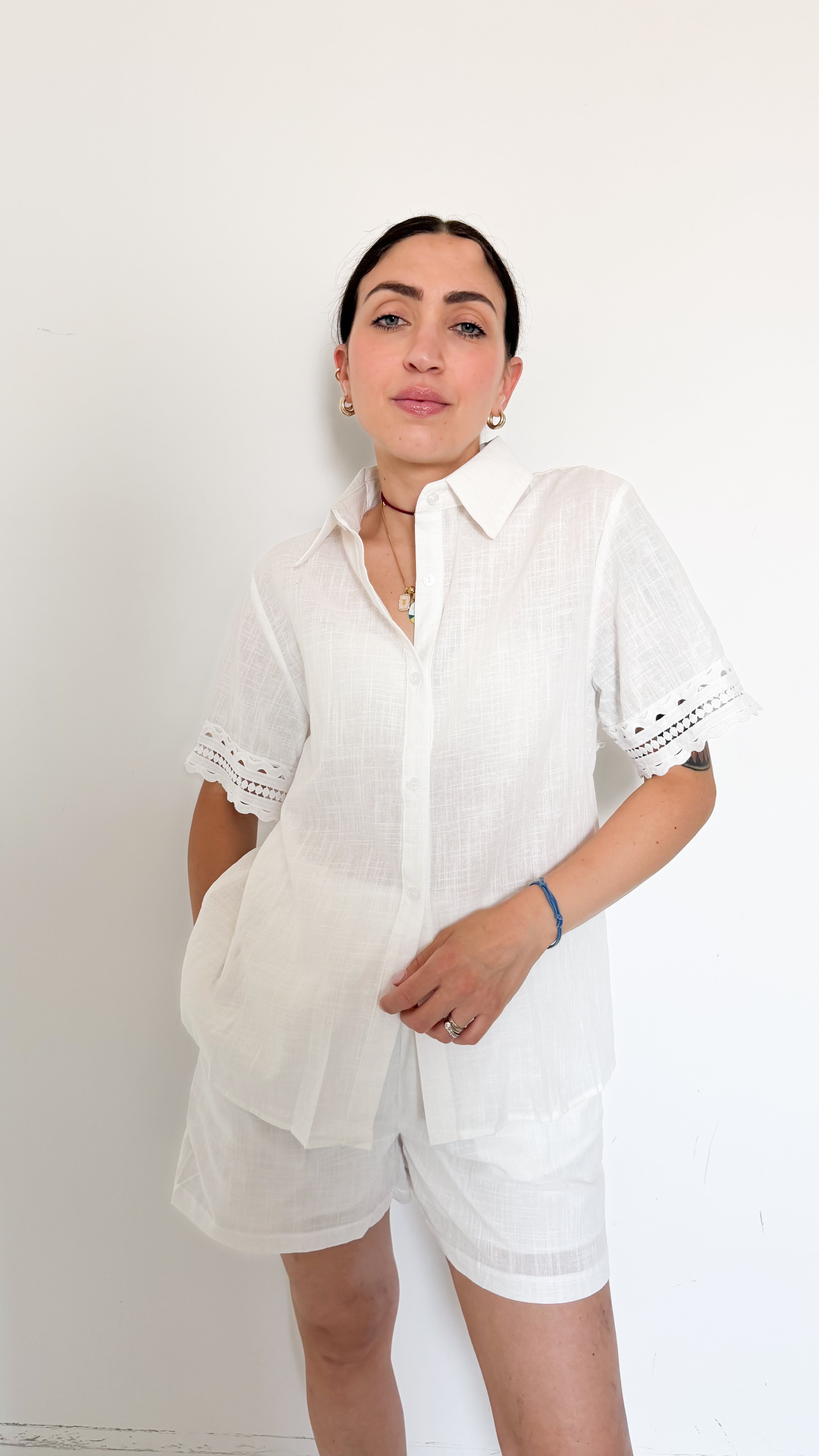 Coordinato Bianco Con Camicia