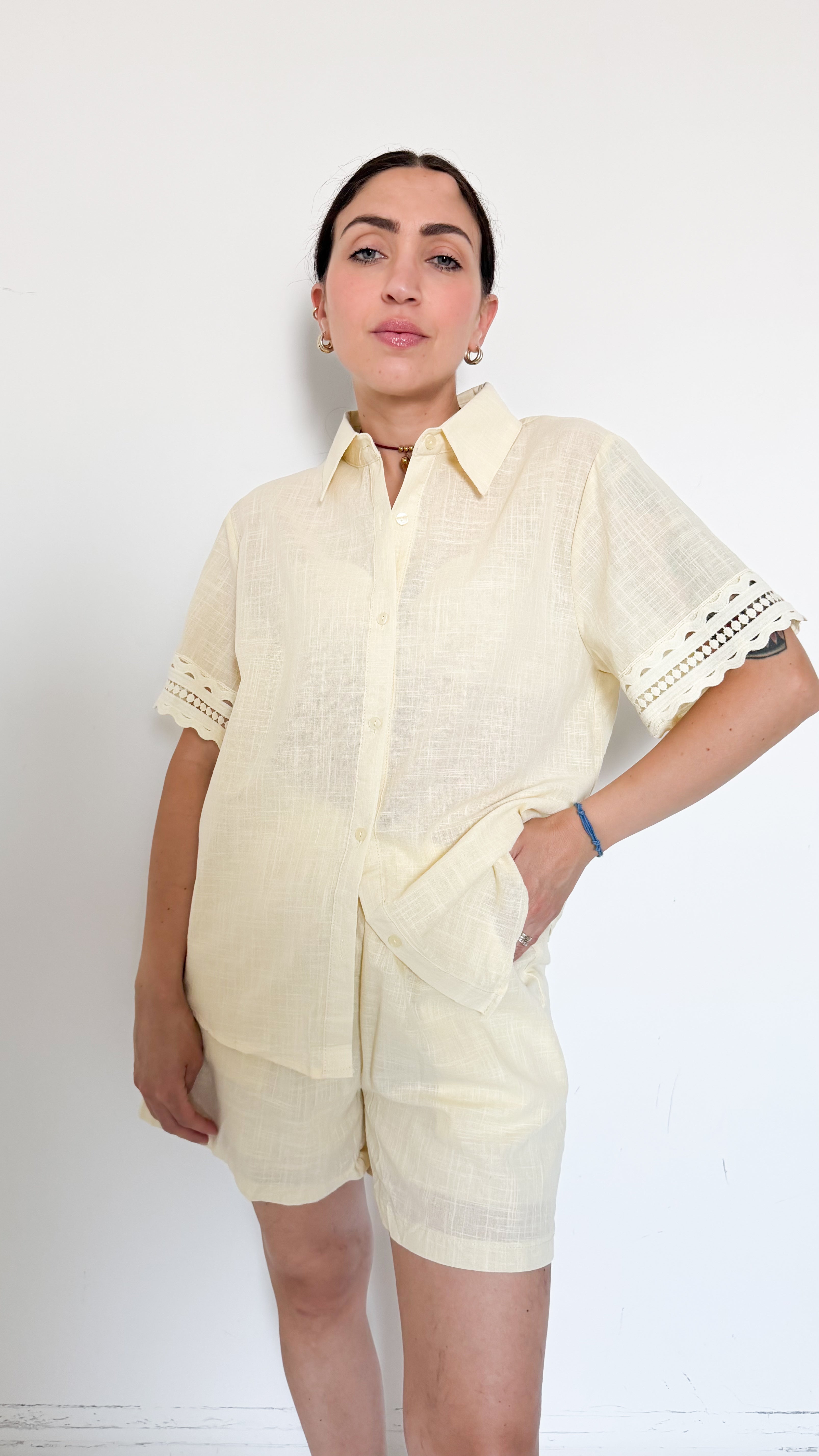 Coordinato Giallo Con Camicia