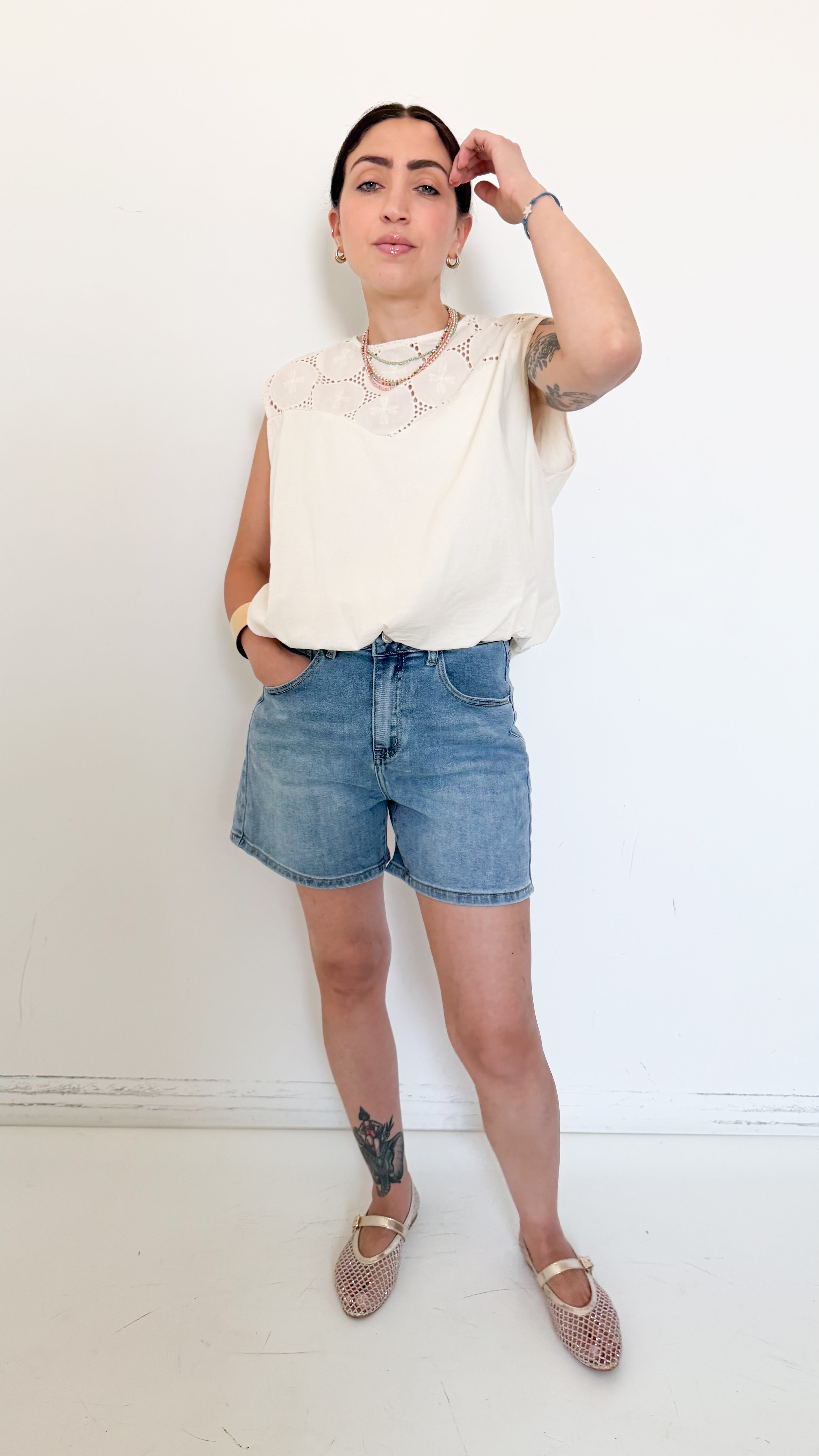 Shorts In Denim Stone Wash