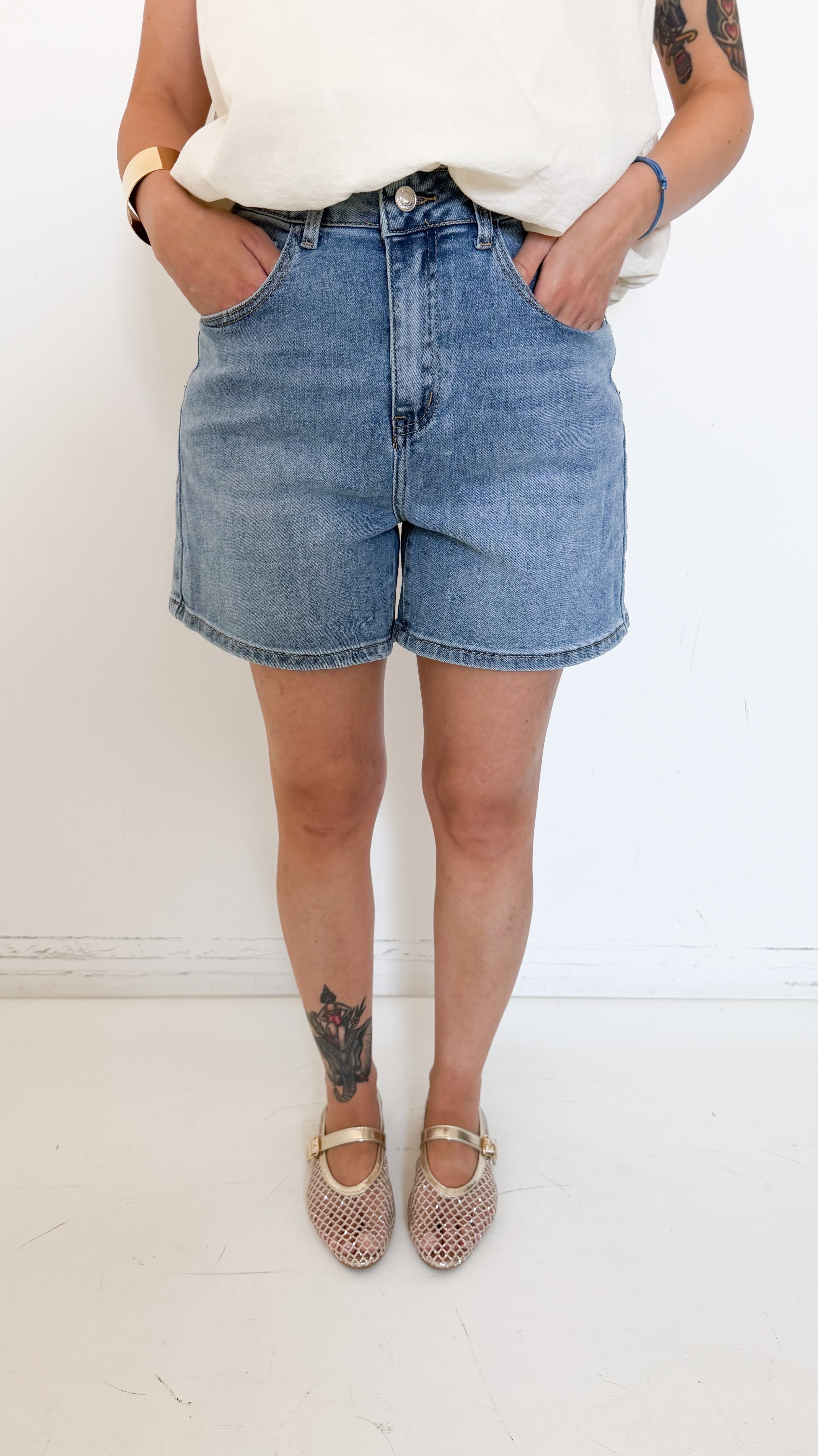 Shorts In Denim Stone Wash