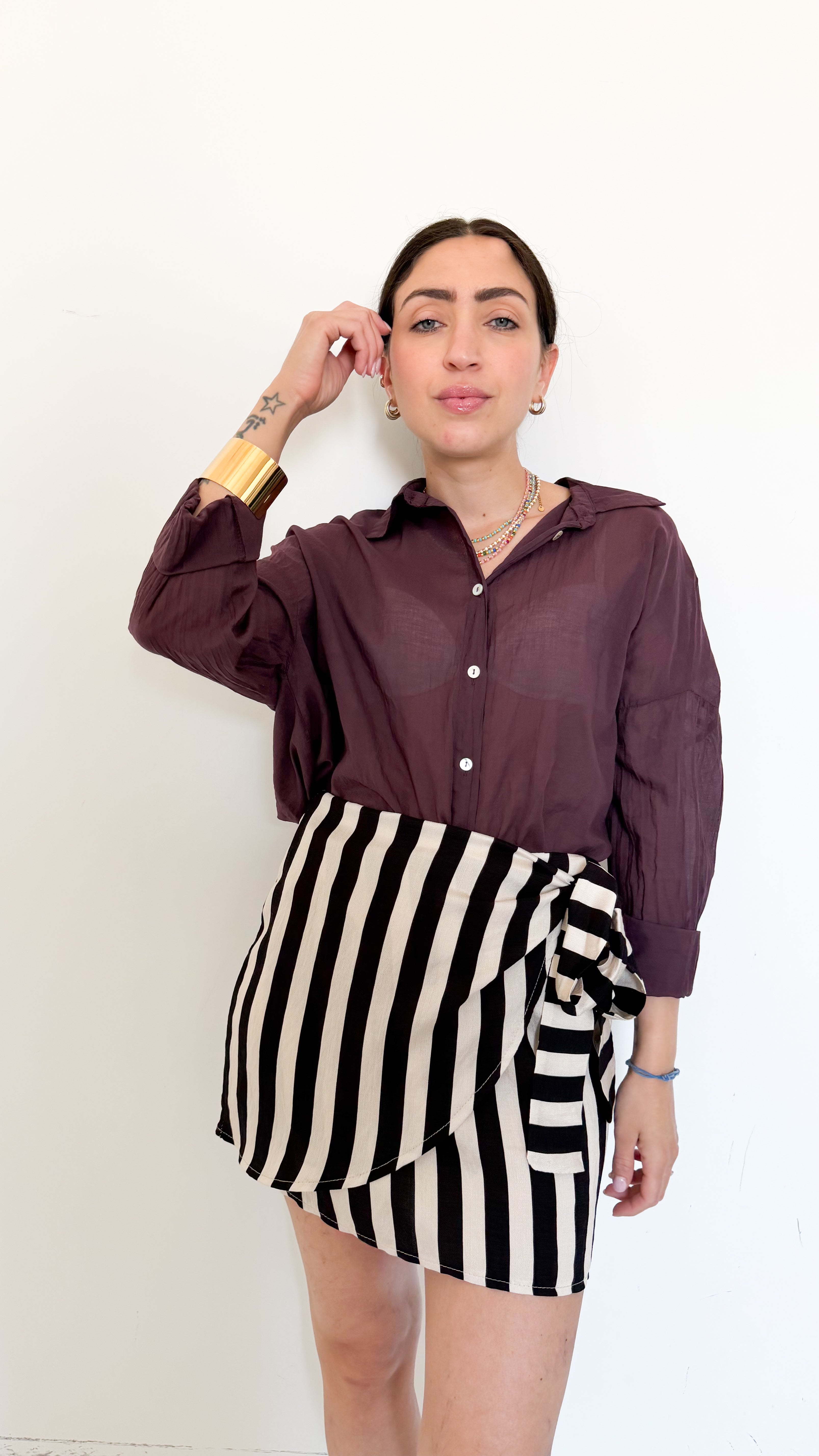 Camicia Borgogna In Cotone
