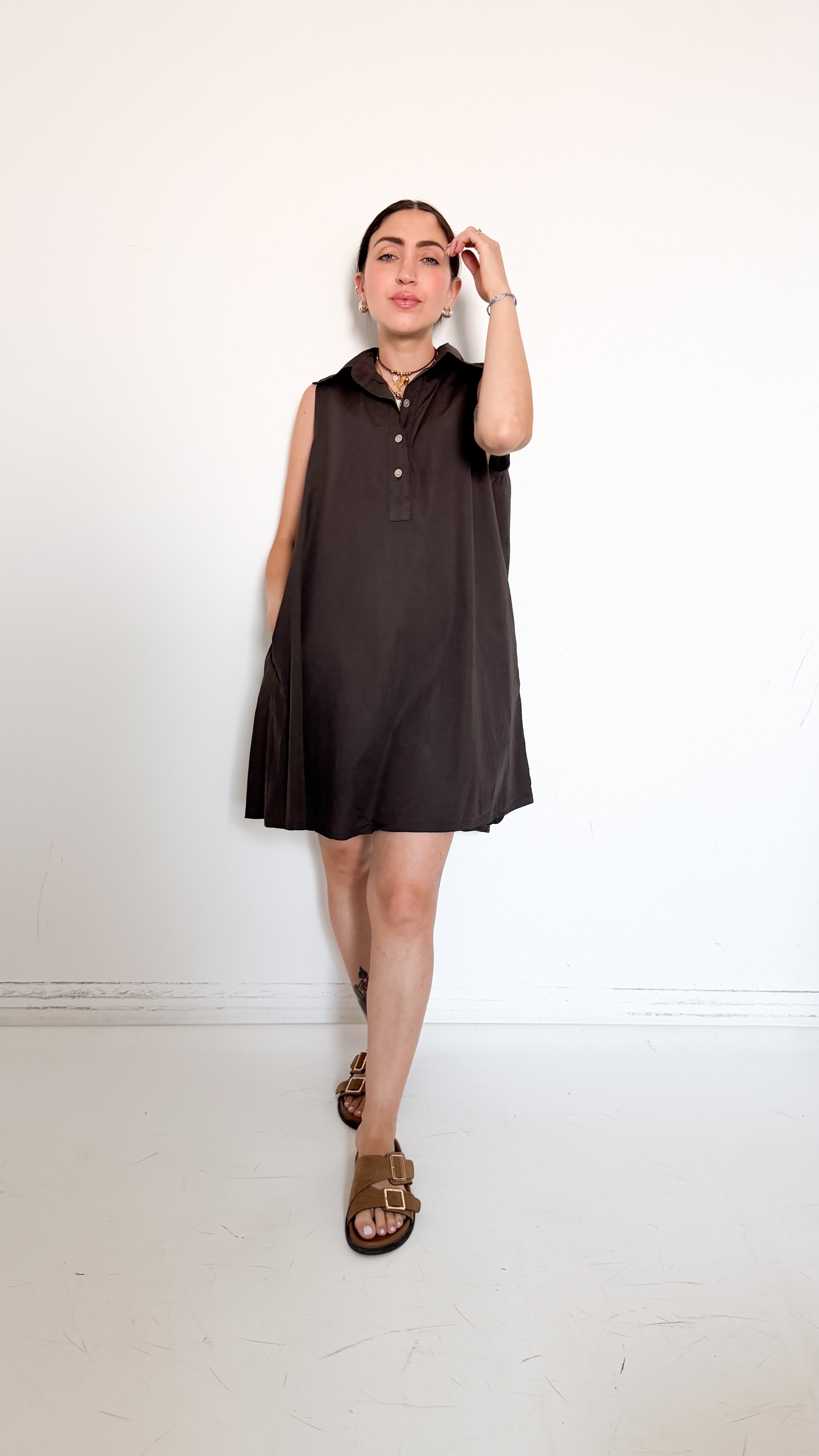 Vestito Marrone In Cotone