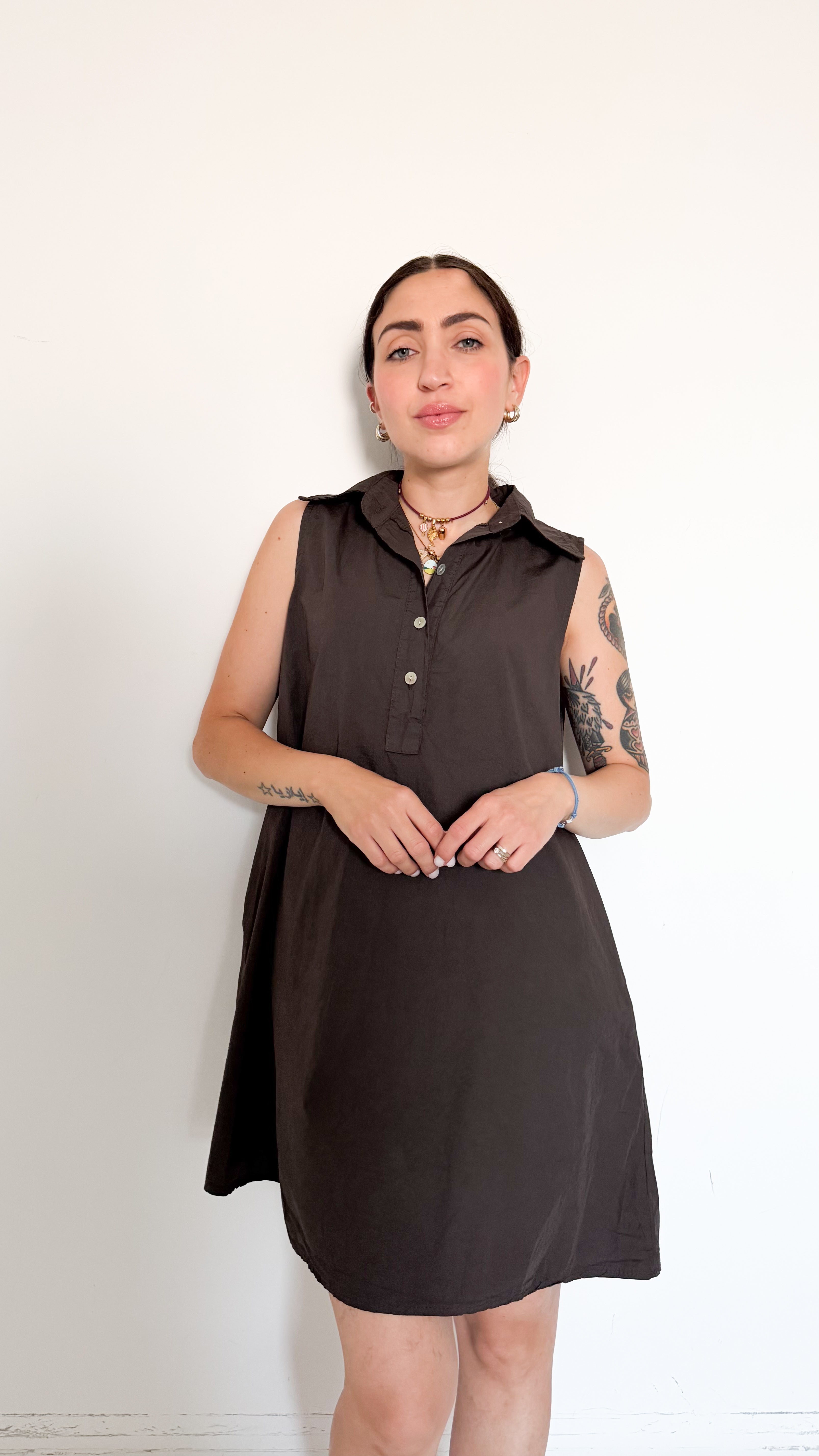 Vestito Marrone In Cotone