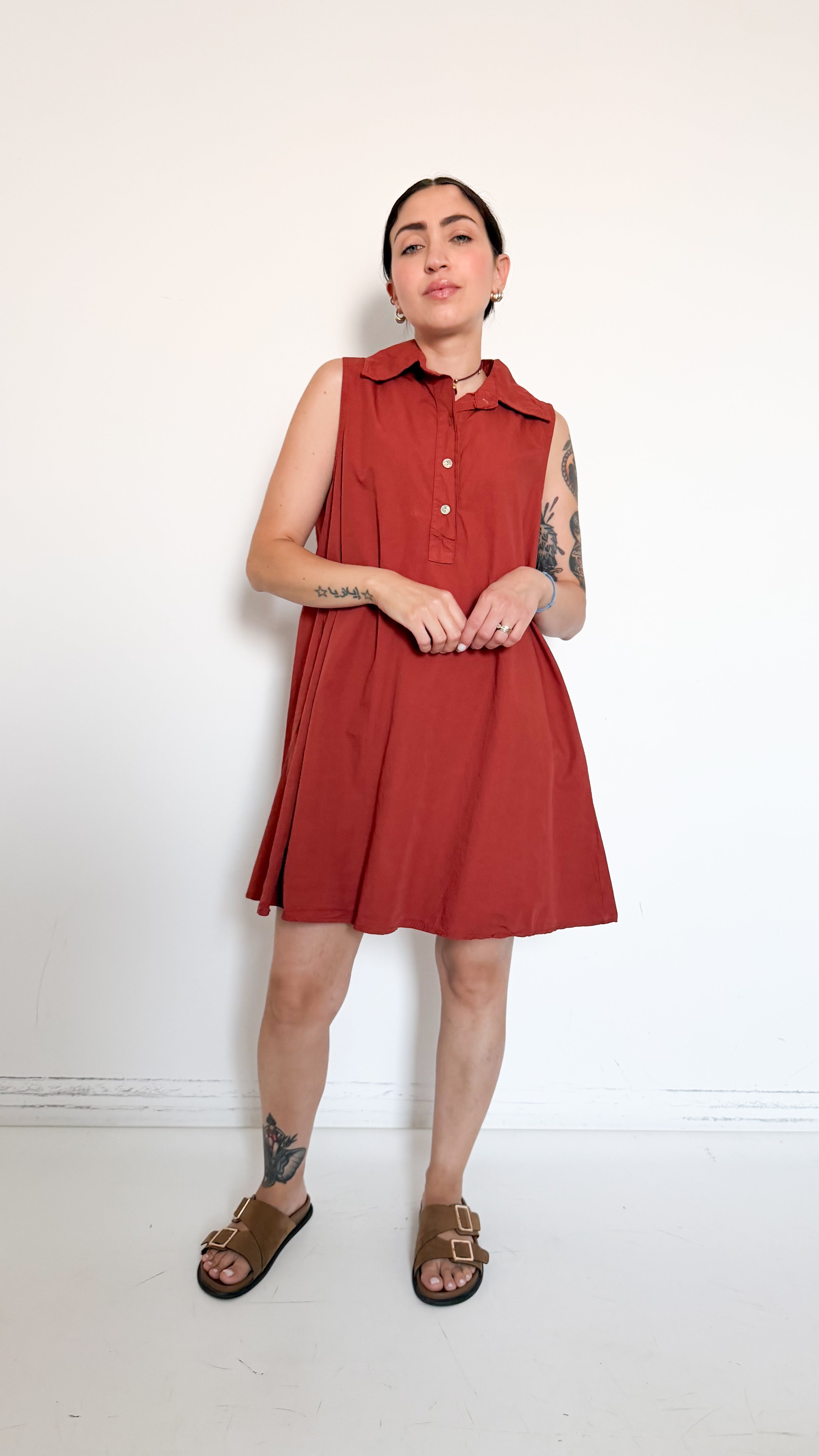 Vestito Ruggine In Cotone