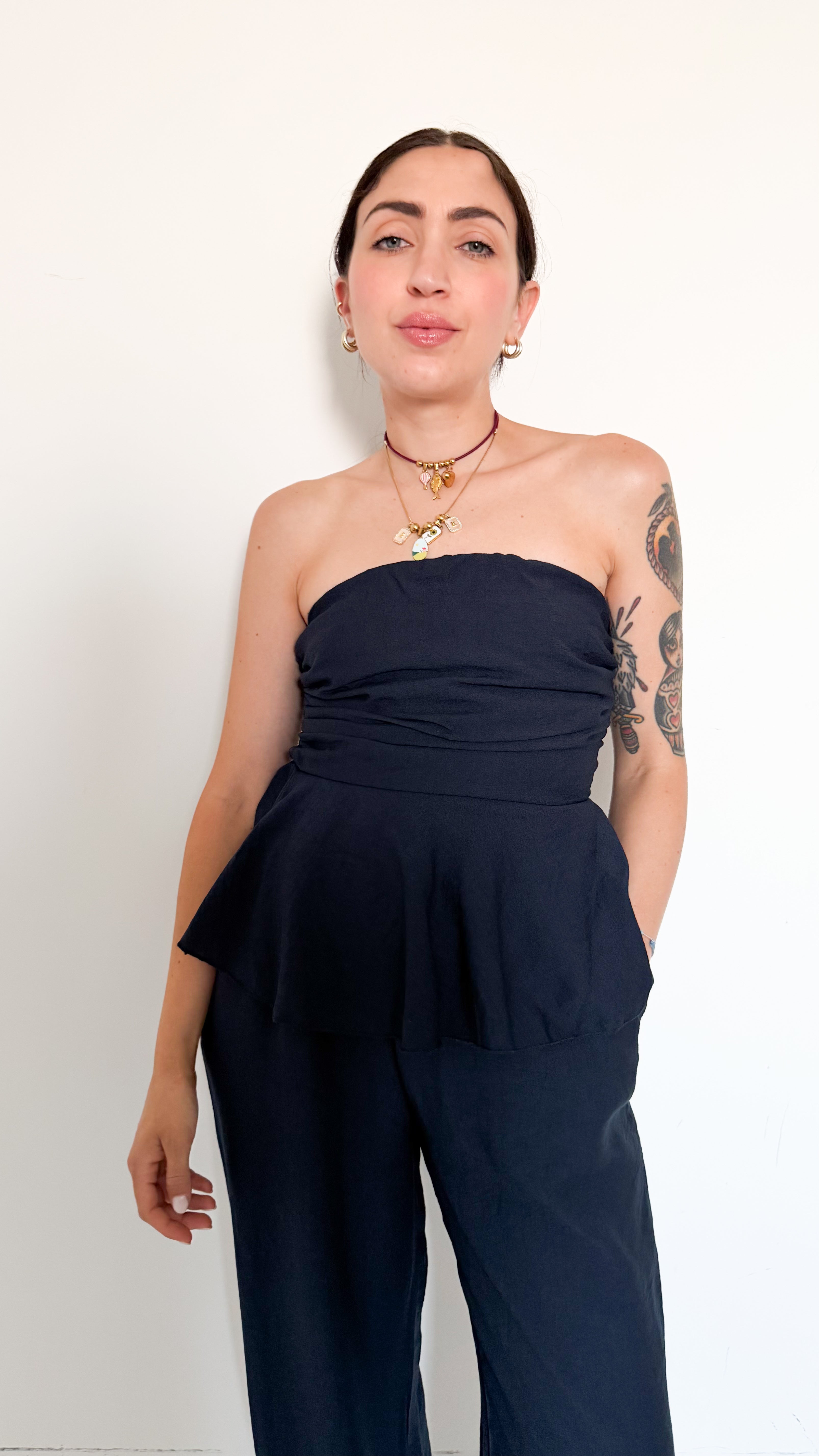 Coordinato Blu Con Top