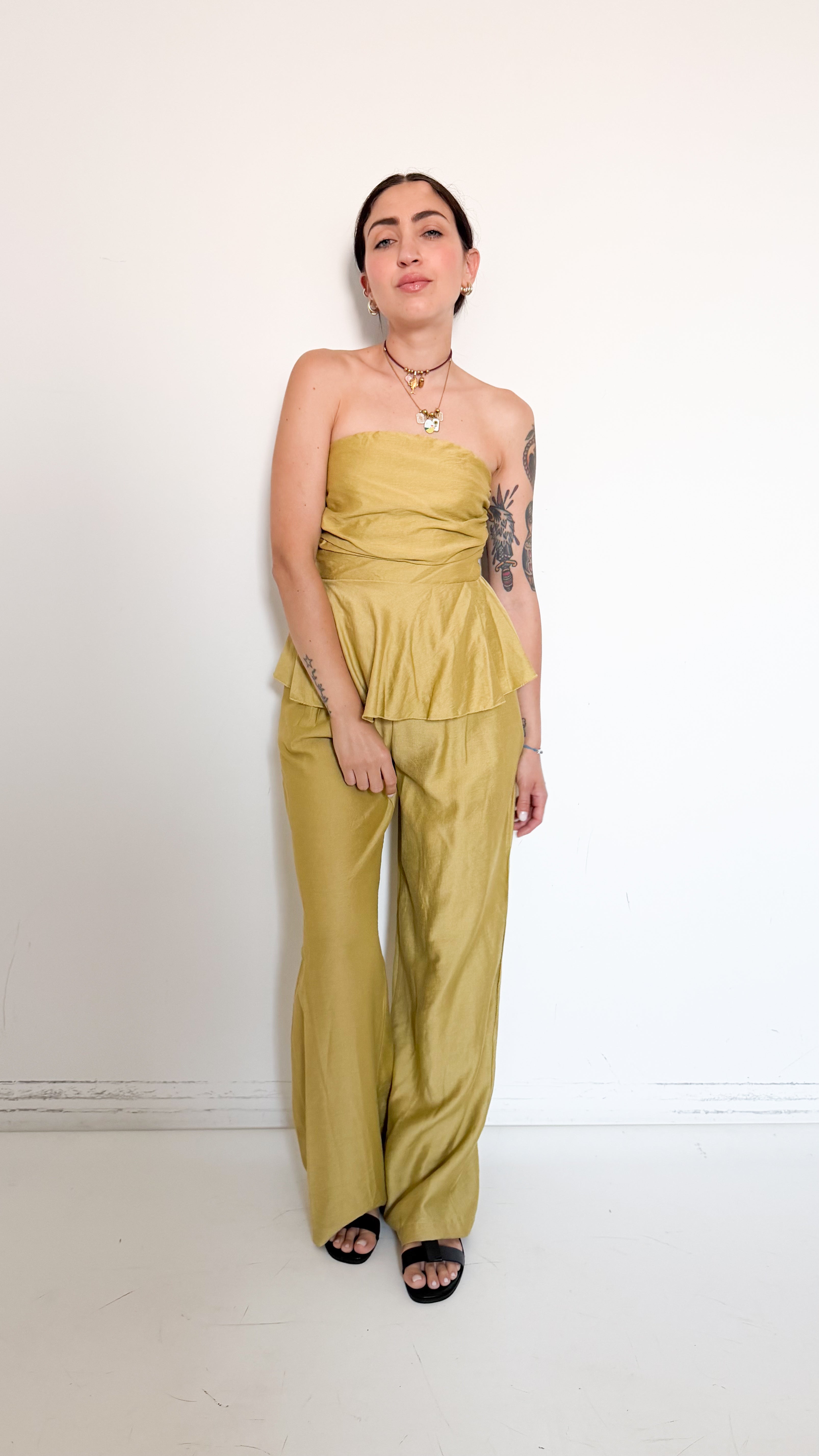 Coordinato Senape Con Top