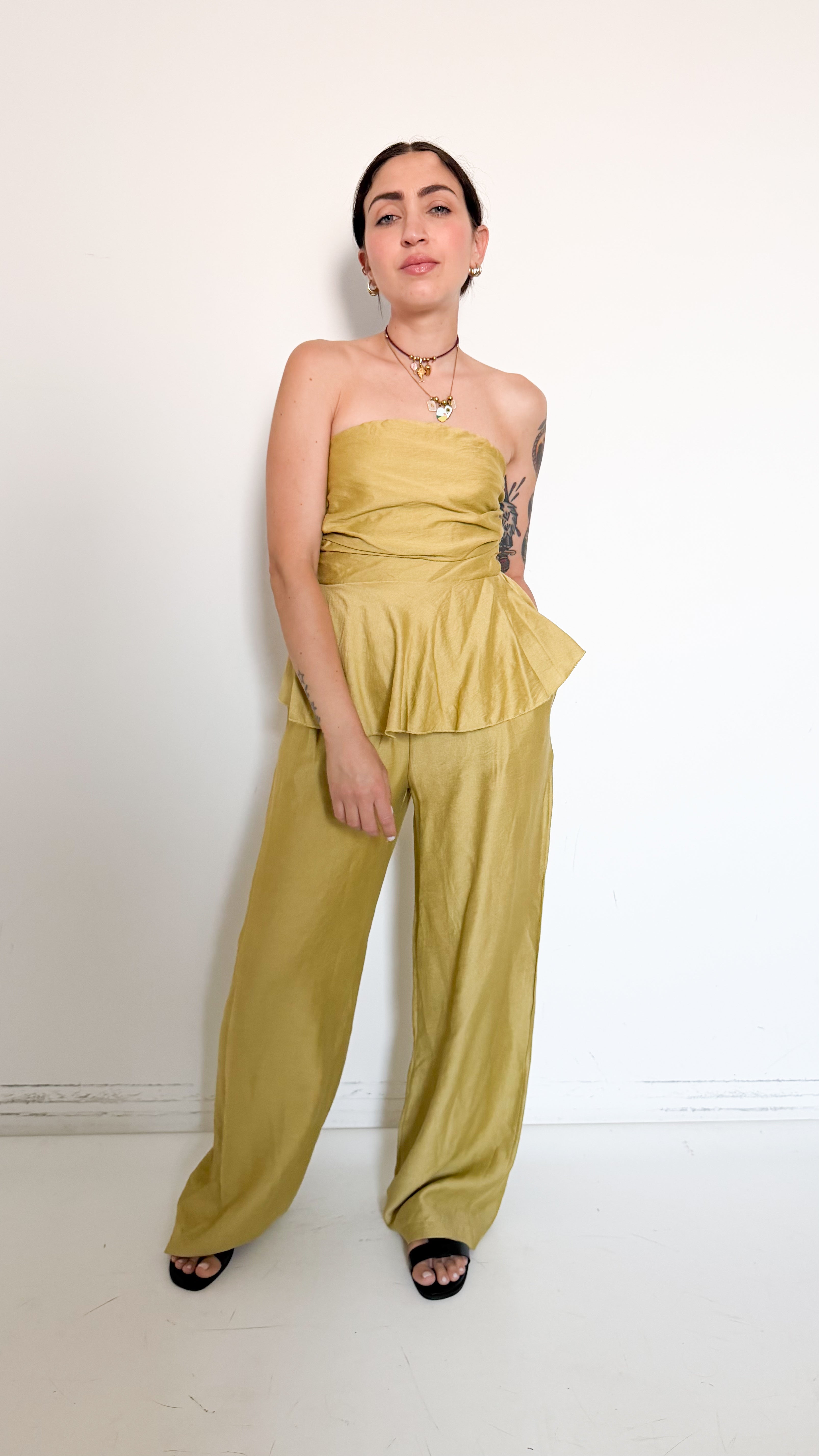 Coordinato Senape Con Top