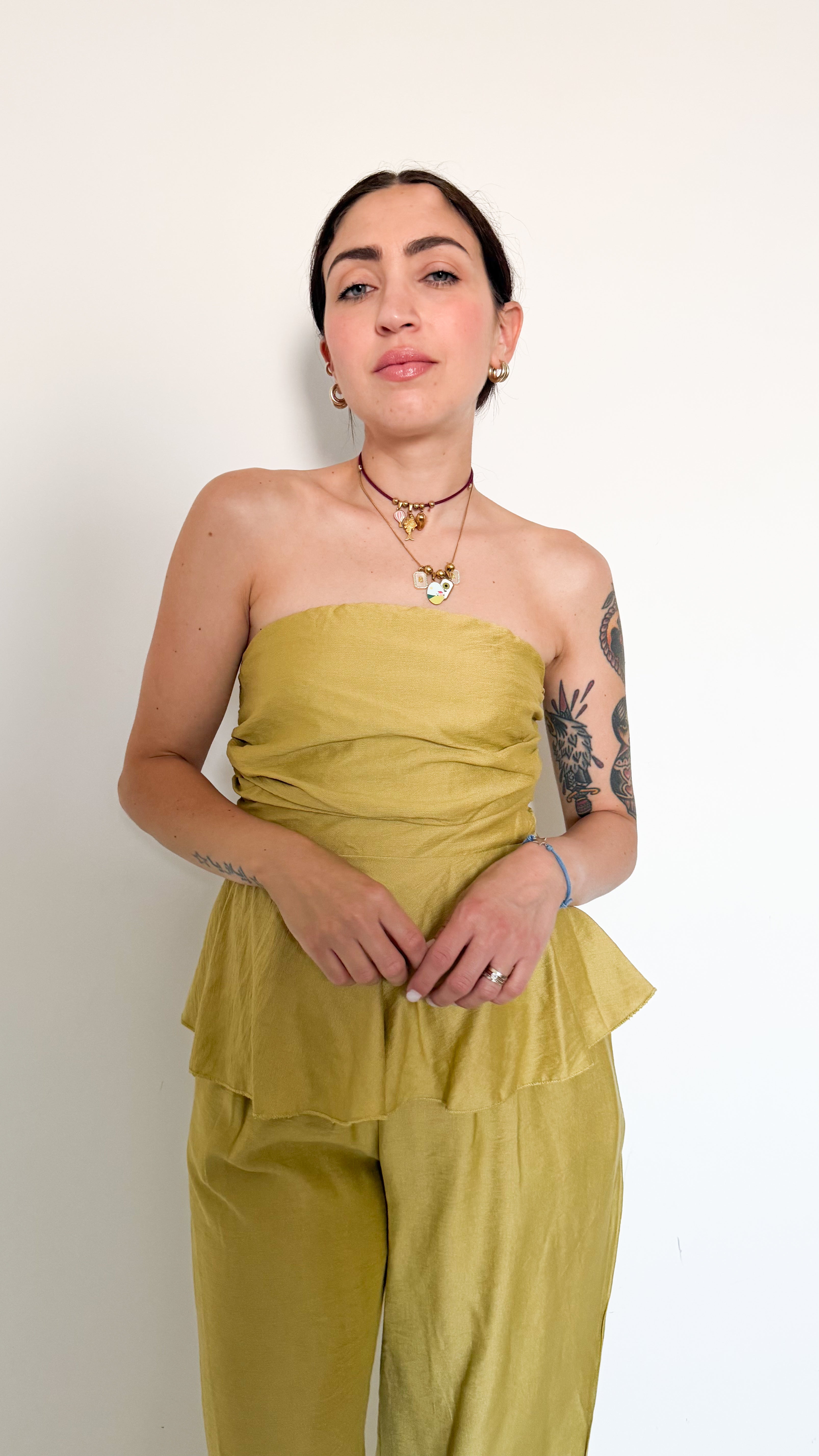 Coordinato Senape Con Top