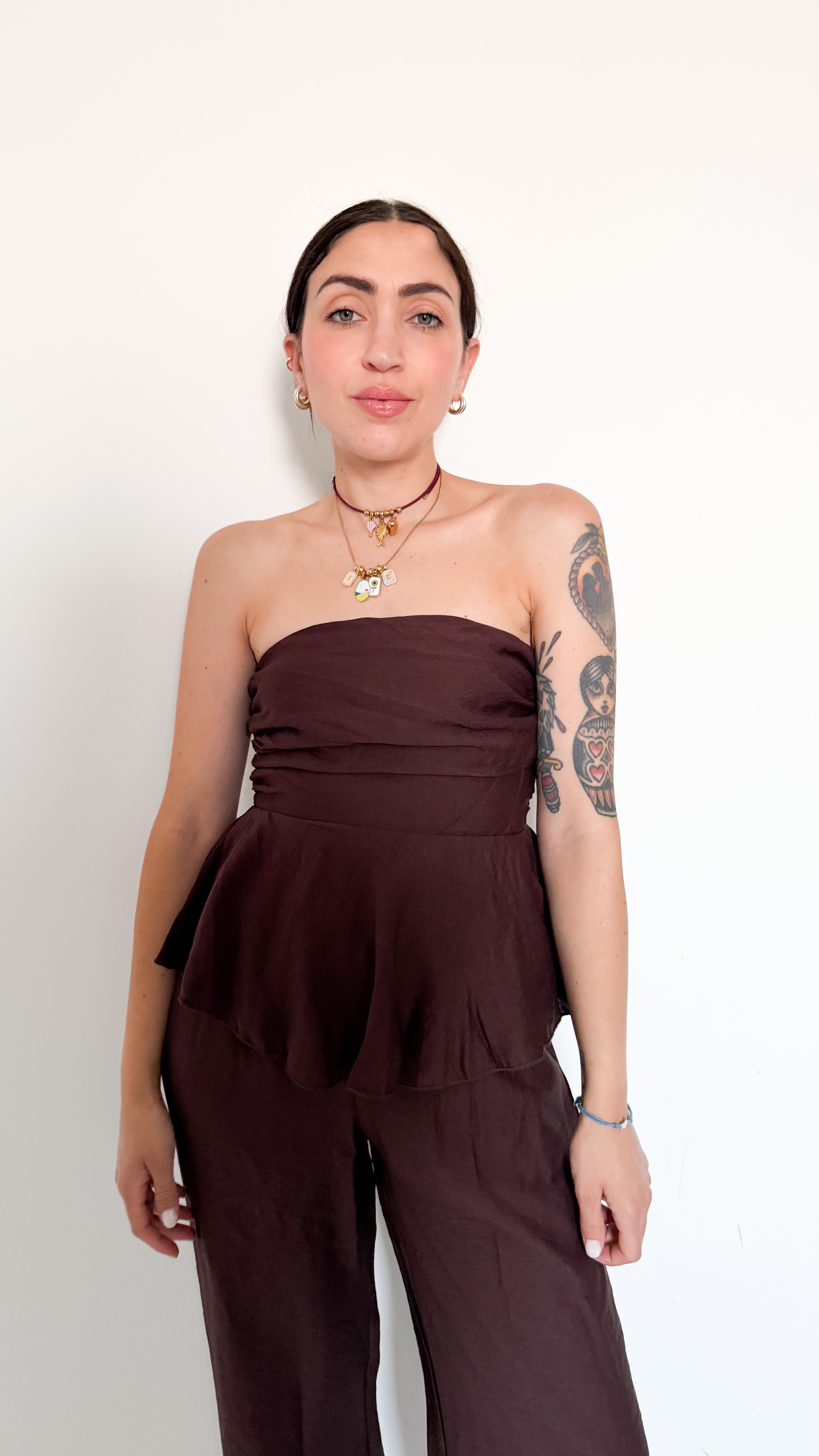 Coordinato Marrone Con Top