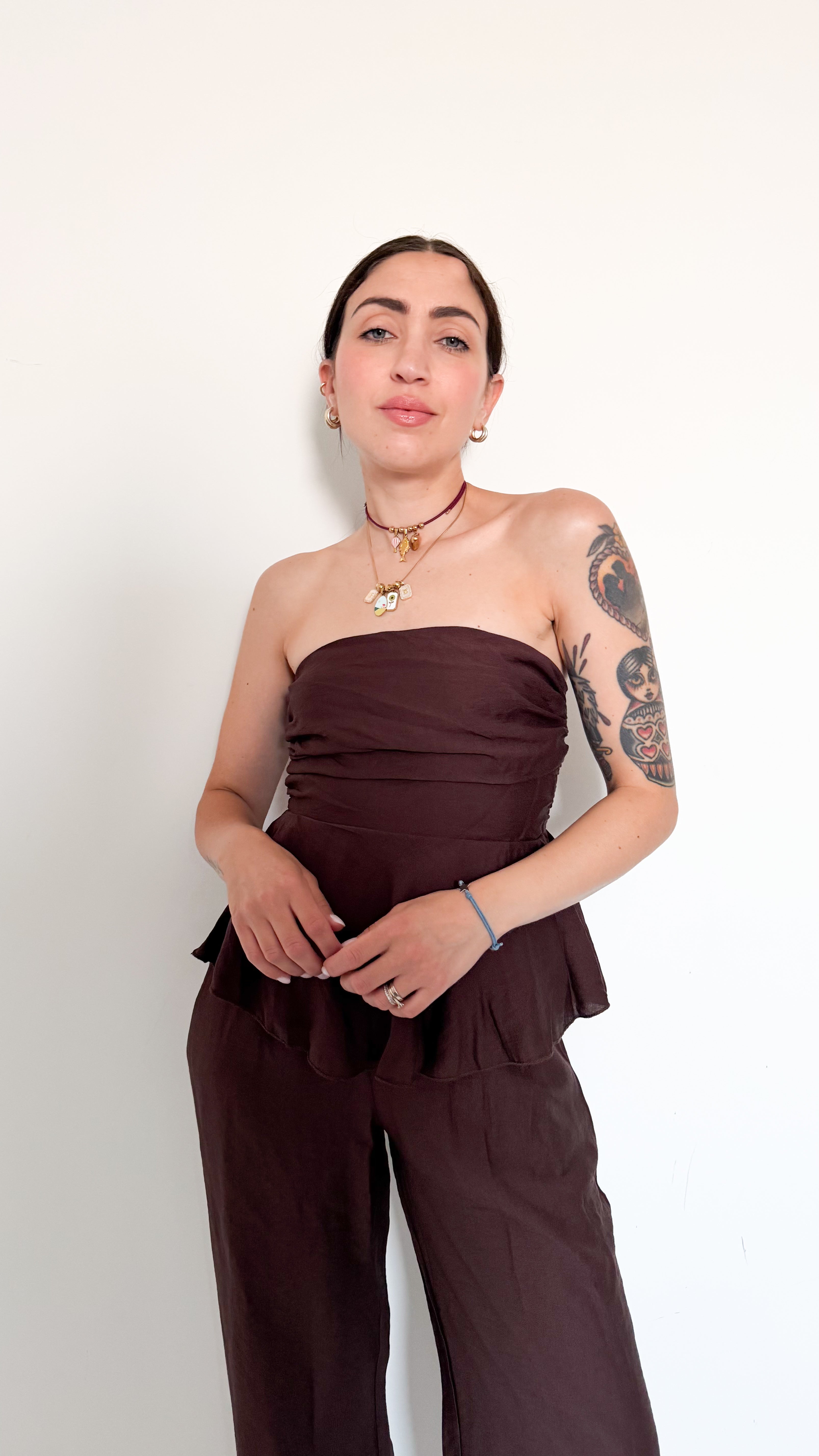 Coordinato Marrone Con Top