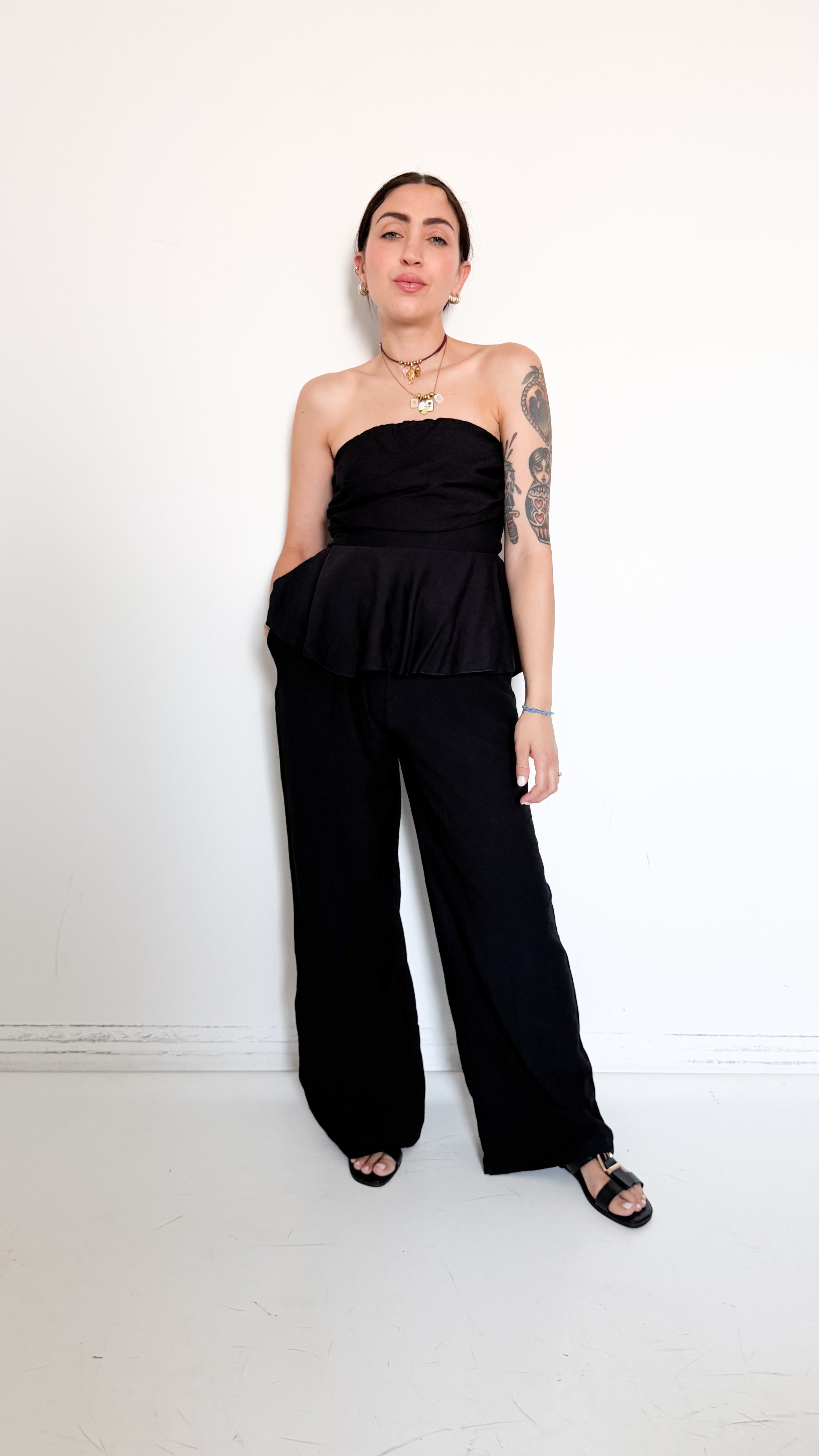 Coordinato Nero Con Top