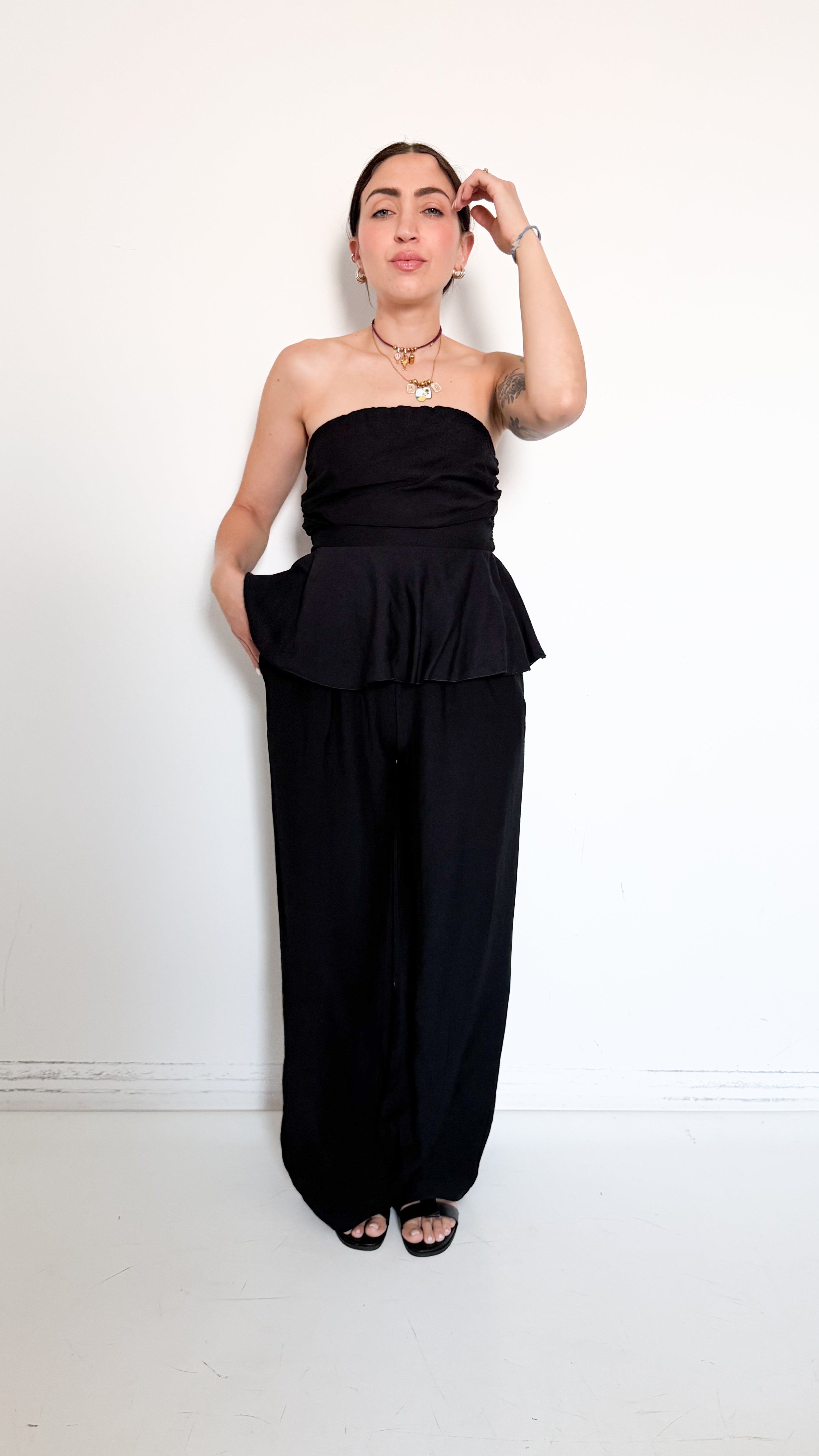 Coordinato Nero Con Top