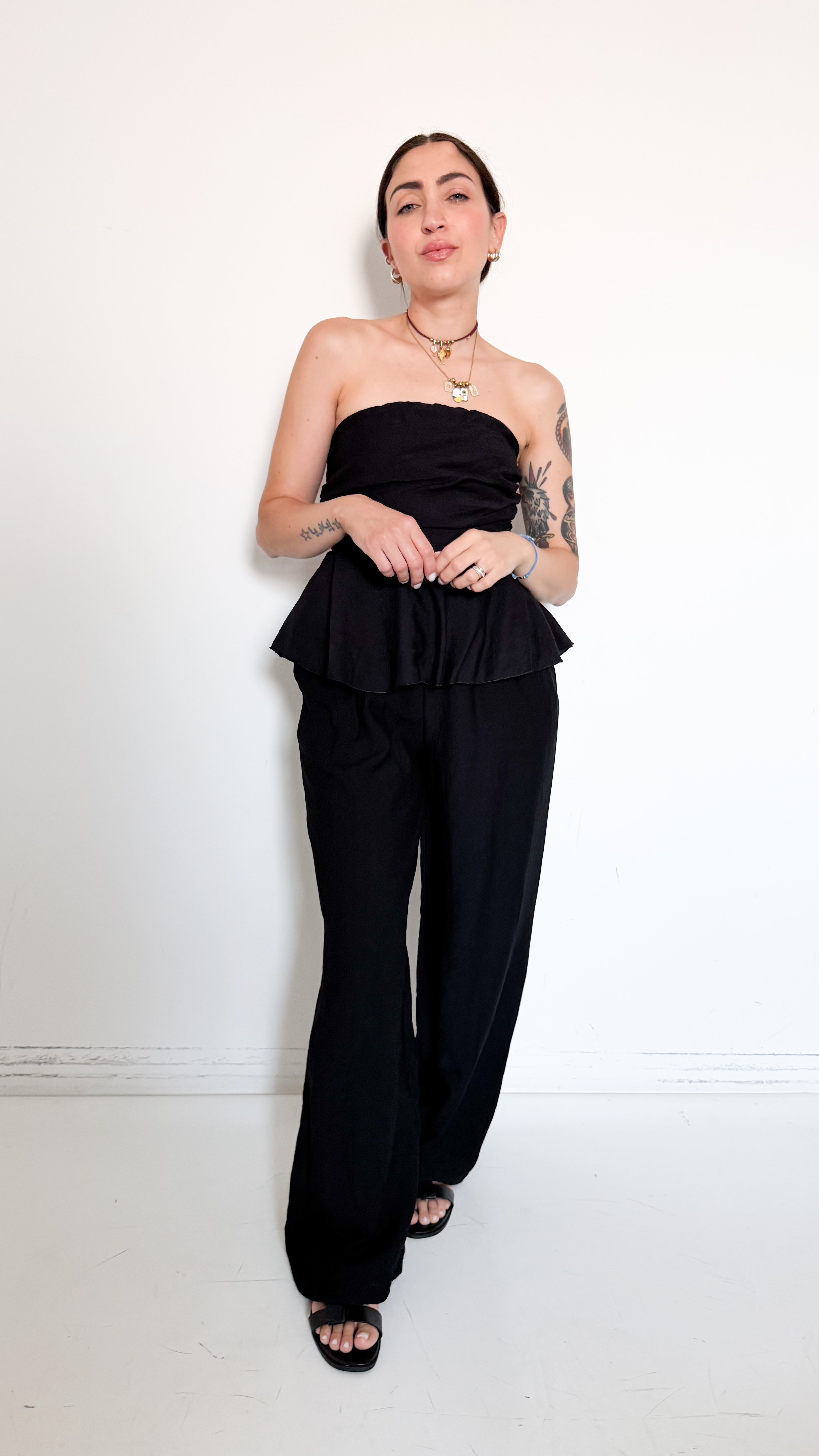 Coordinato Nero Con Top