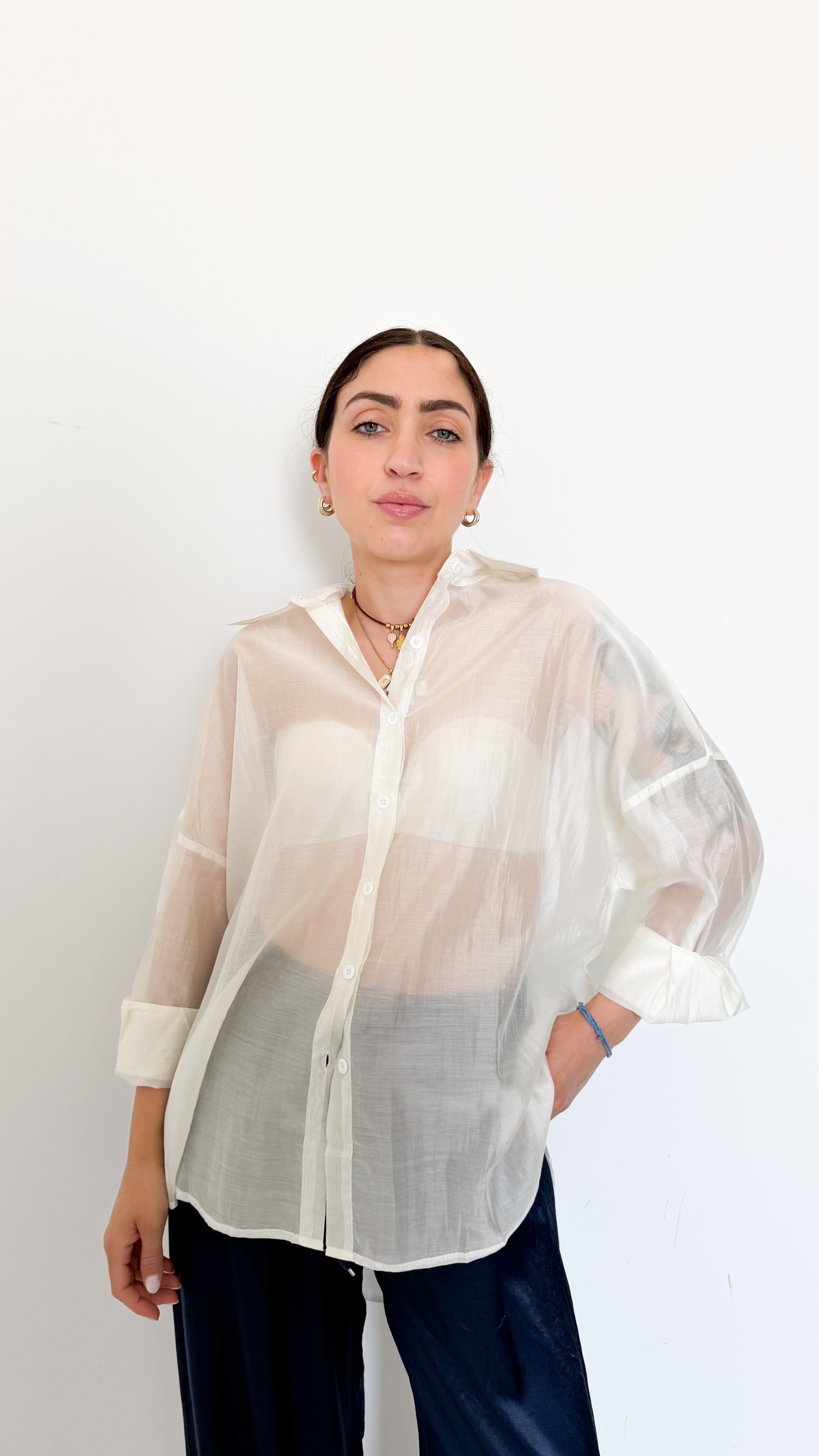 Camicia Over Velata Burro