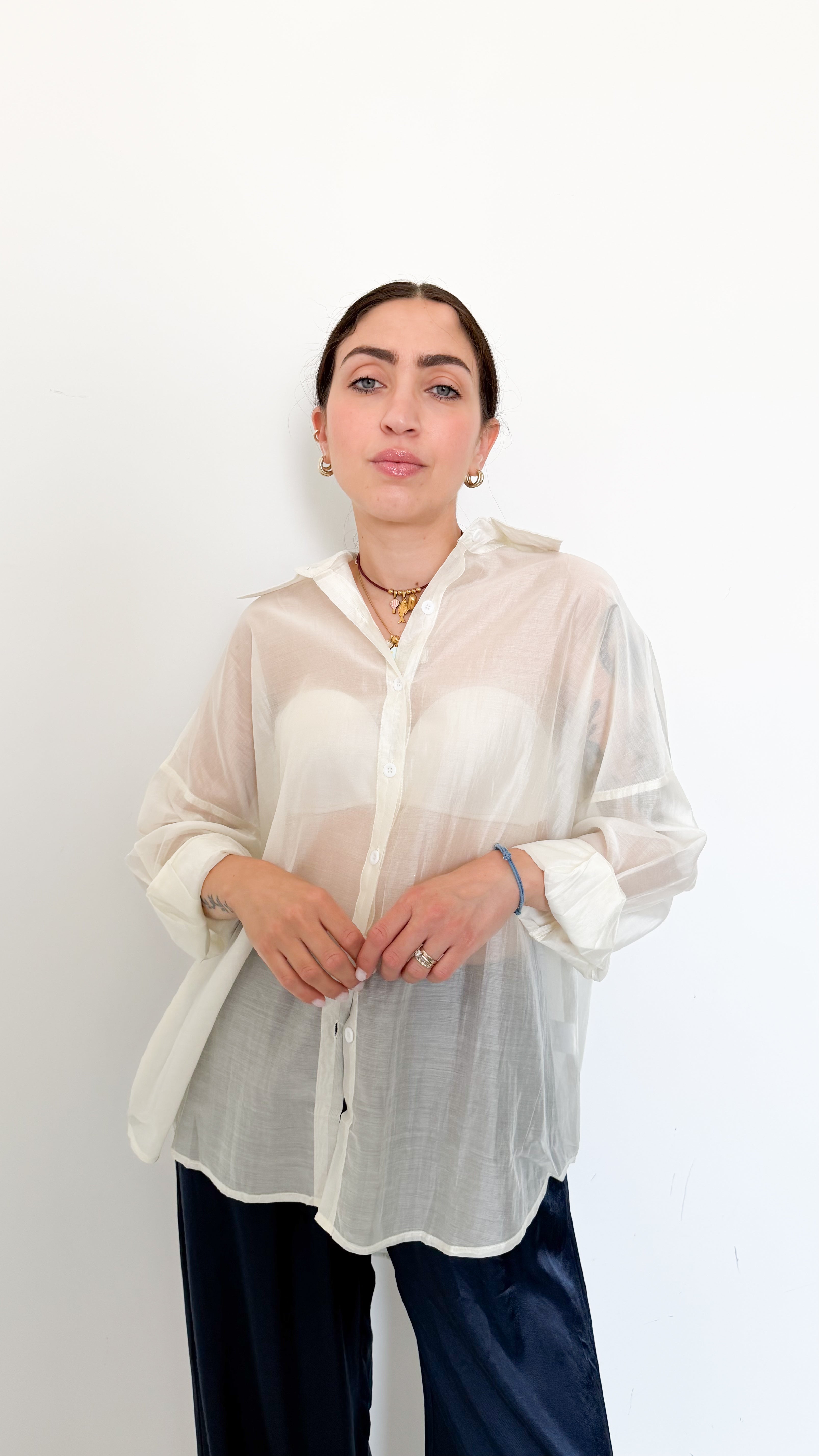 Camicia Over Velata Burro