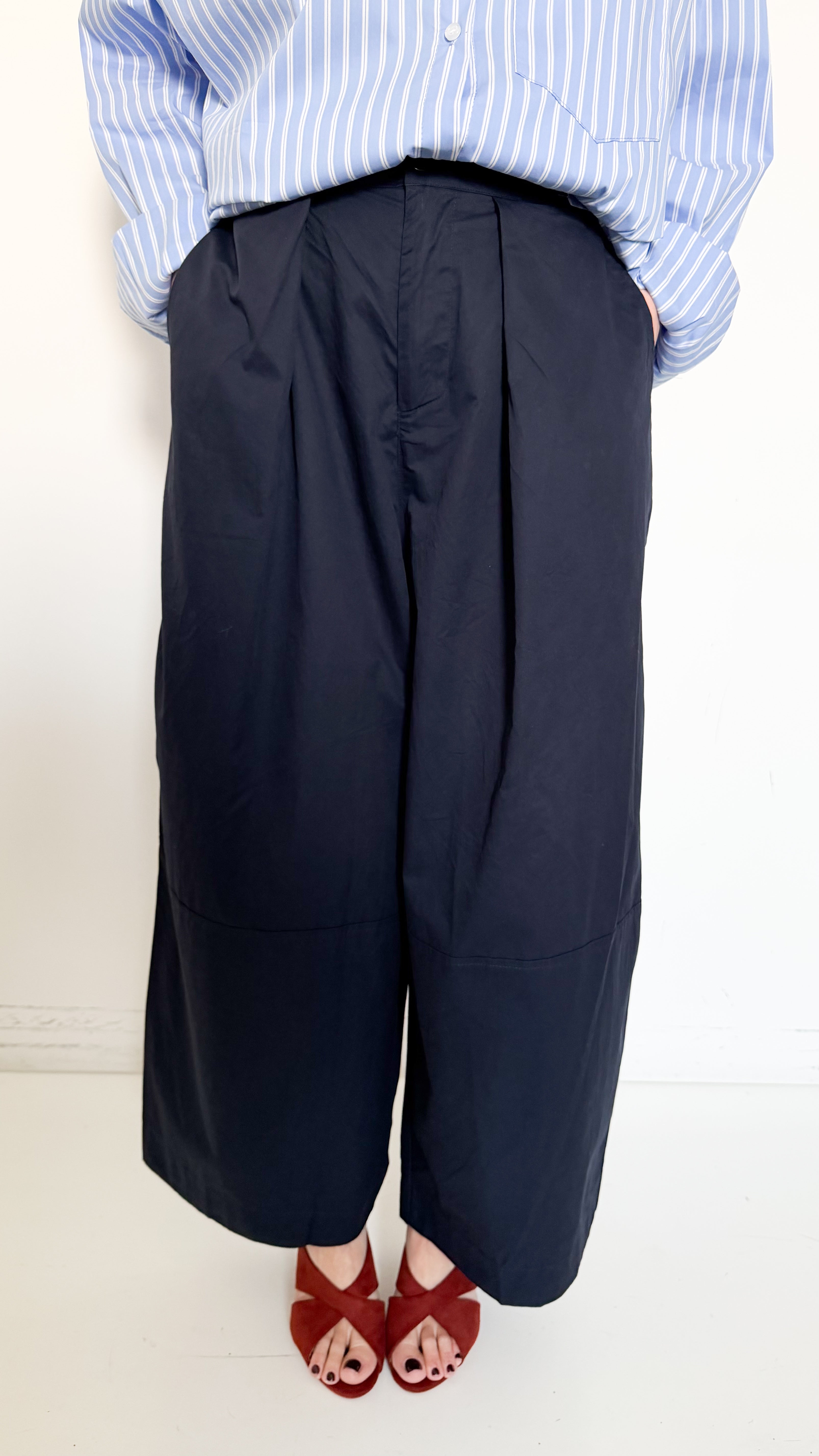 Pantaloni Blu In Cotone