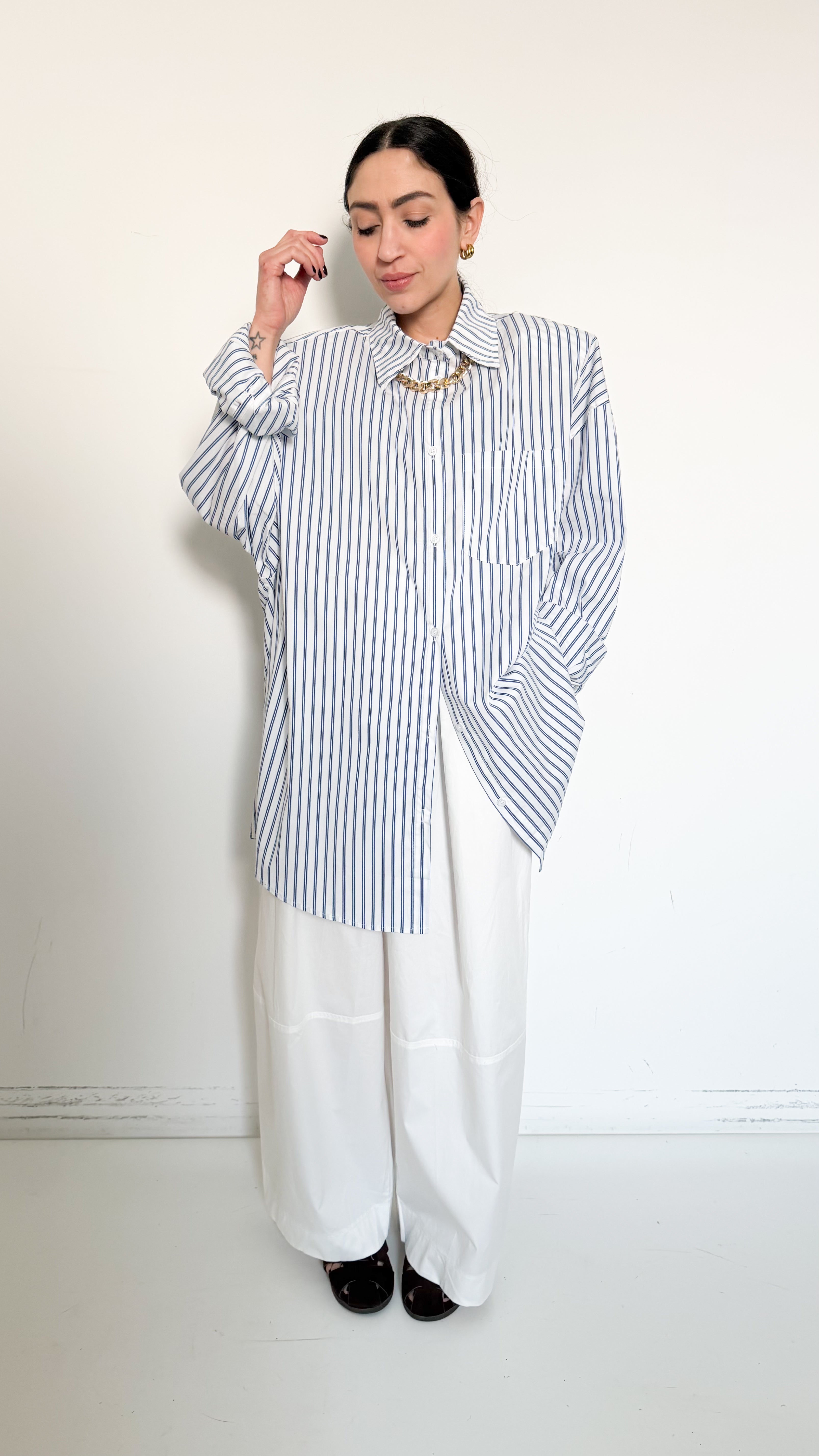 Pantaloni Bianchi In Cotone