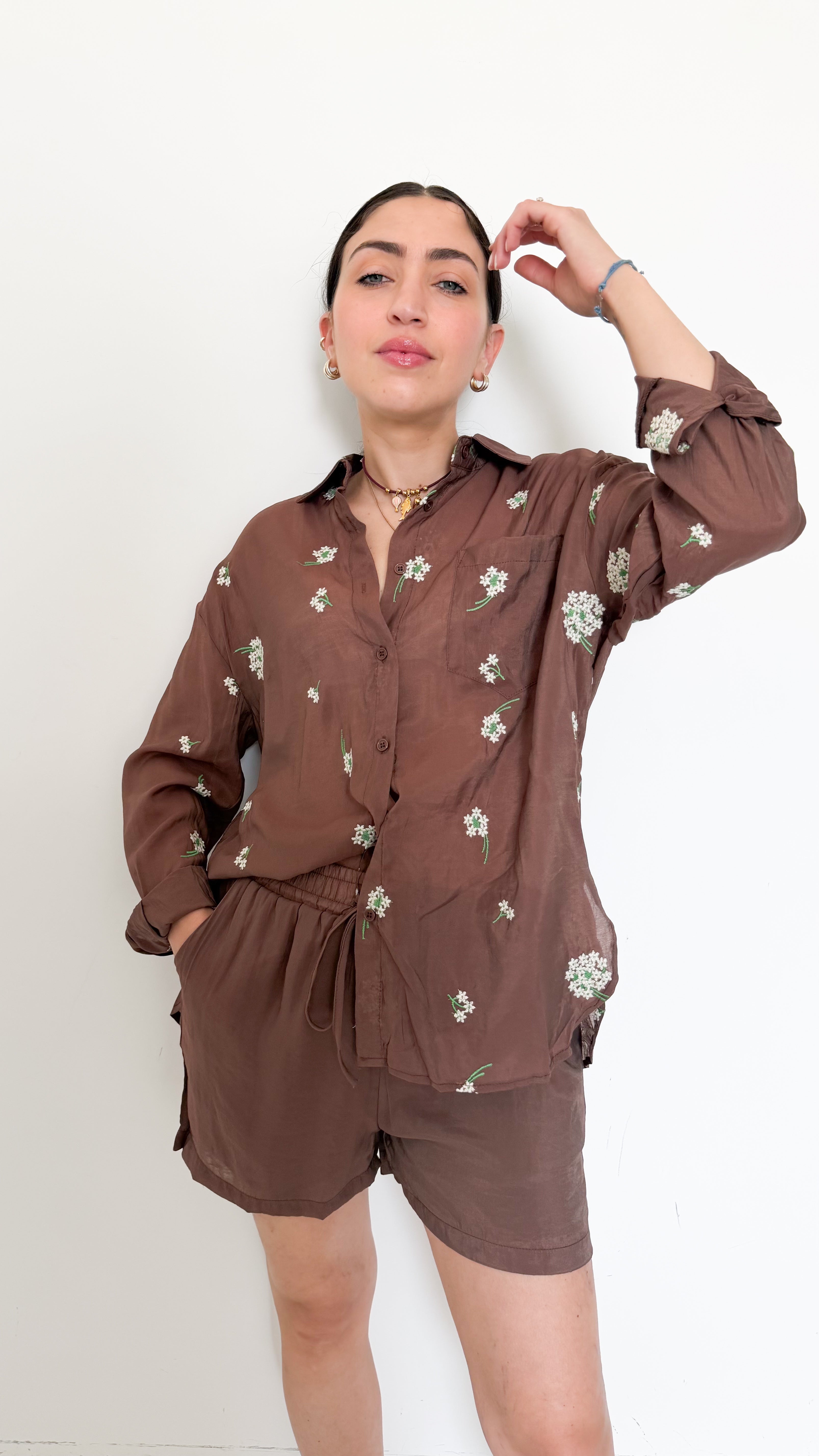 Coordinato Marrone A Fantasia