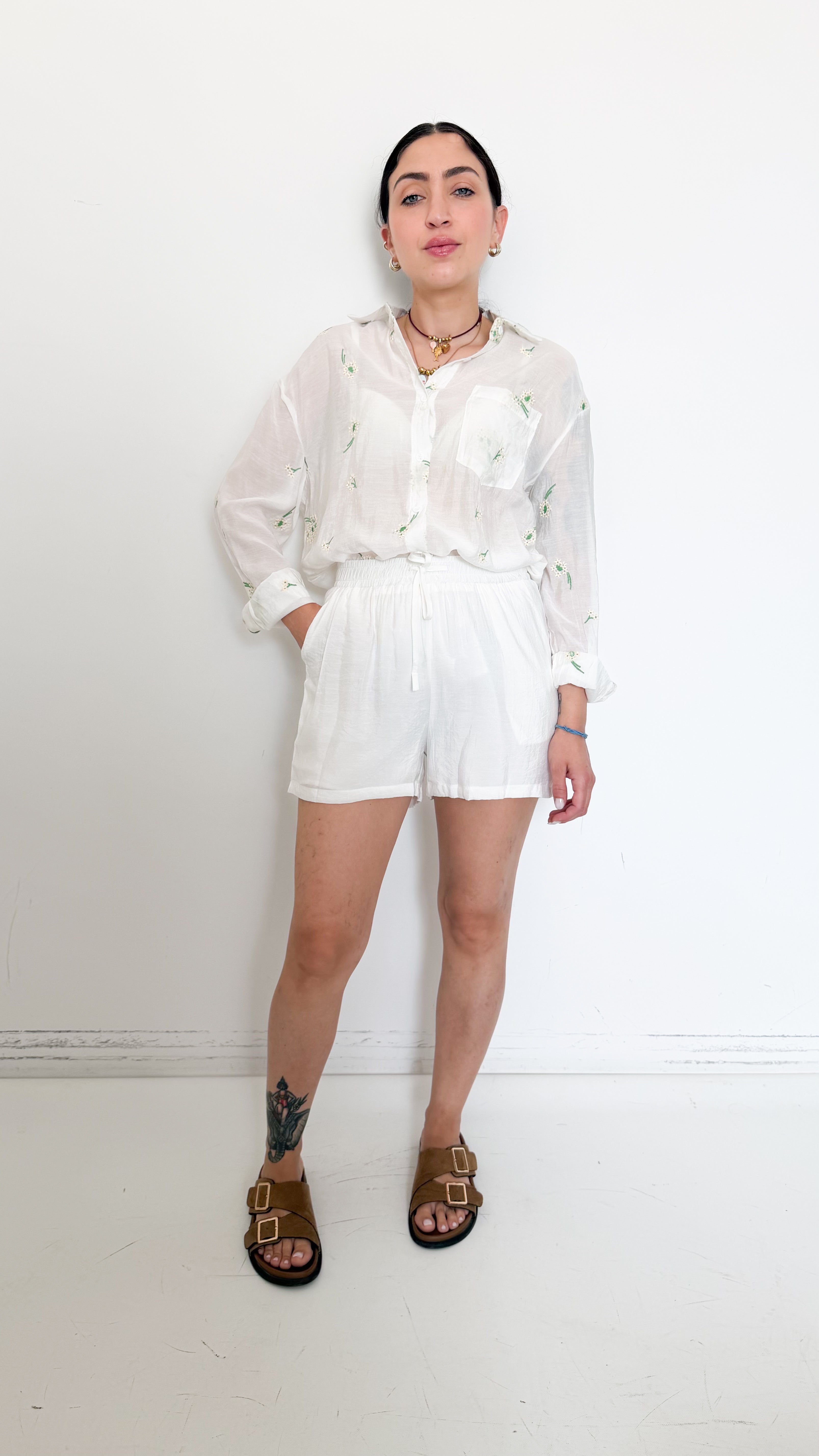 Coordinato Bianco A Fantasia