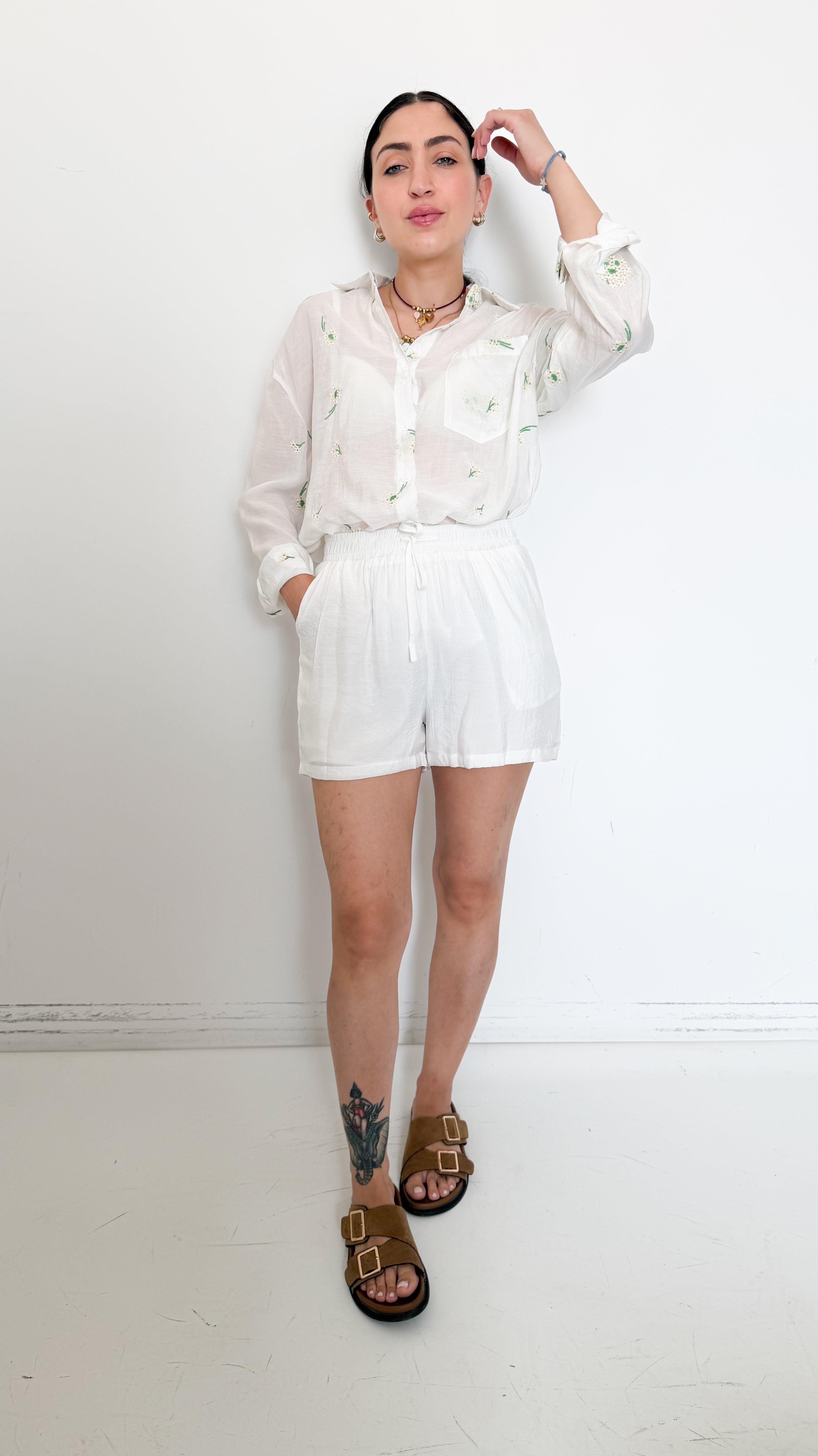 Coordinato Bianco A Fantasia