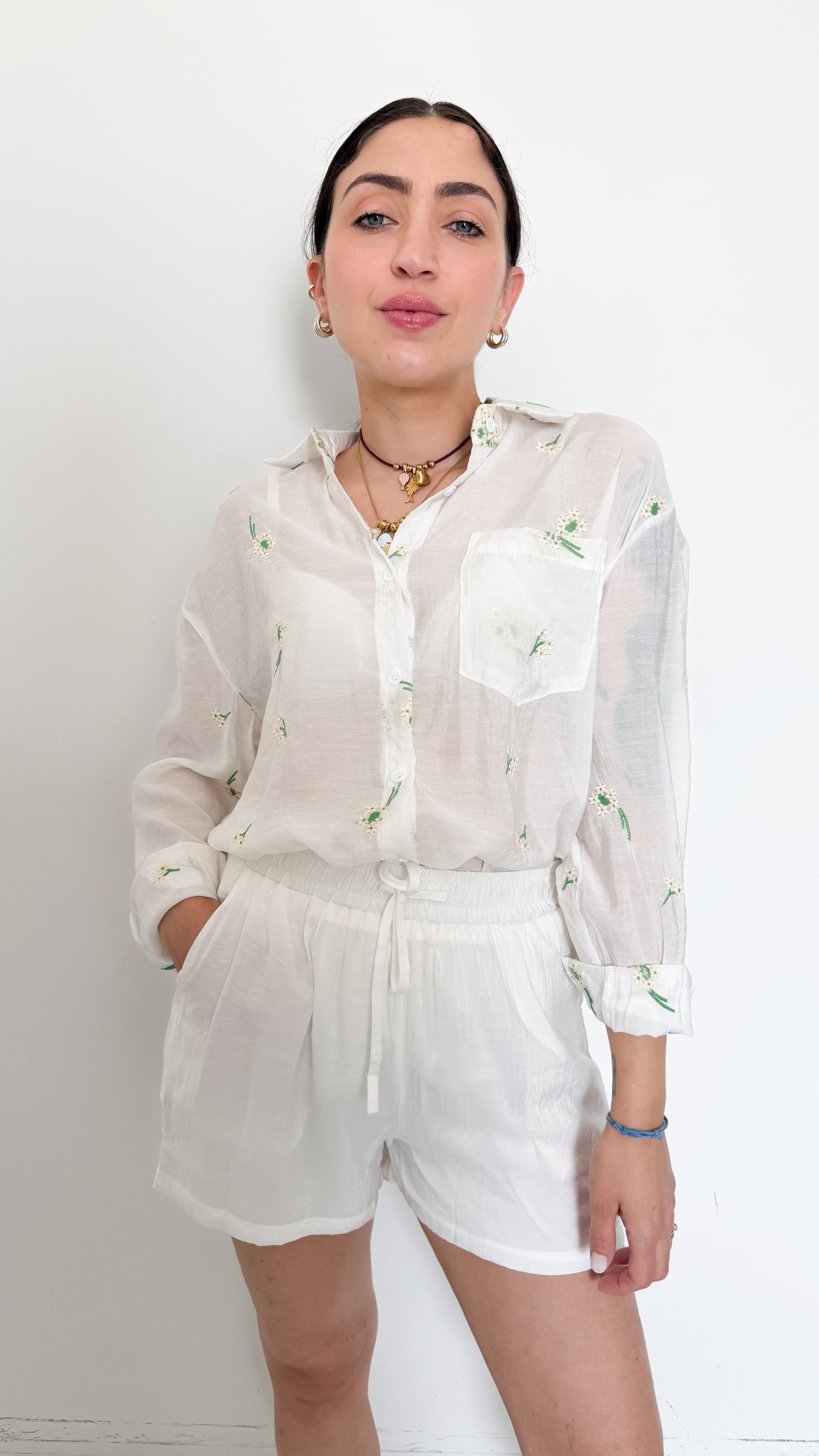 Coordinato Bianco A Fantasia