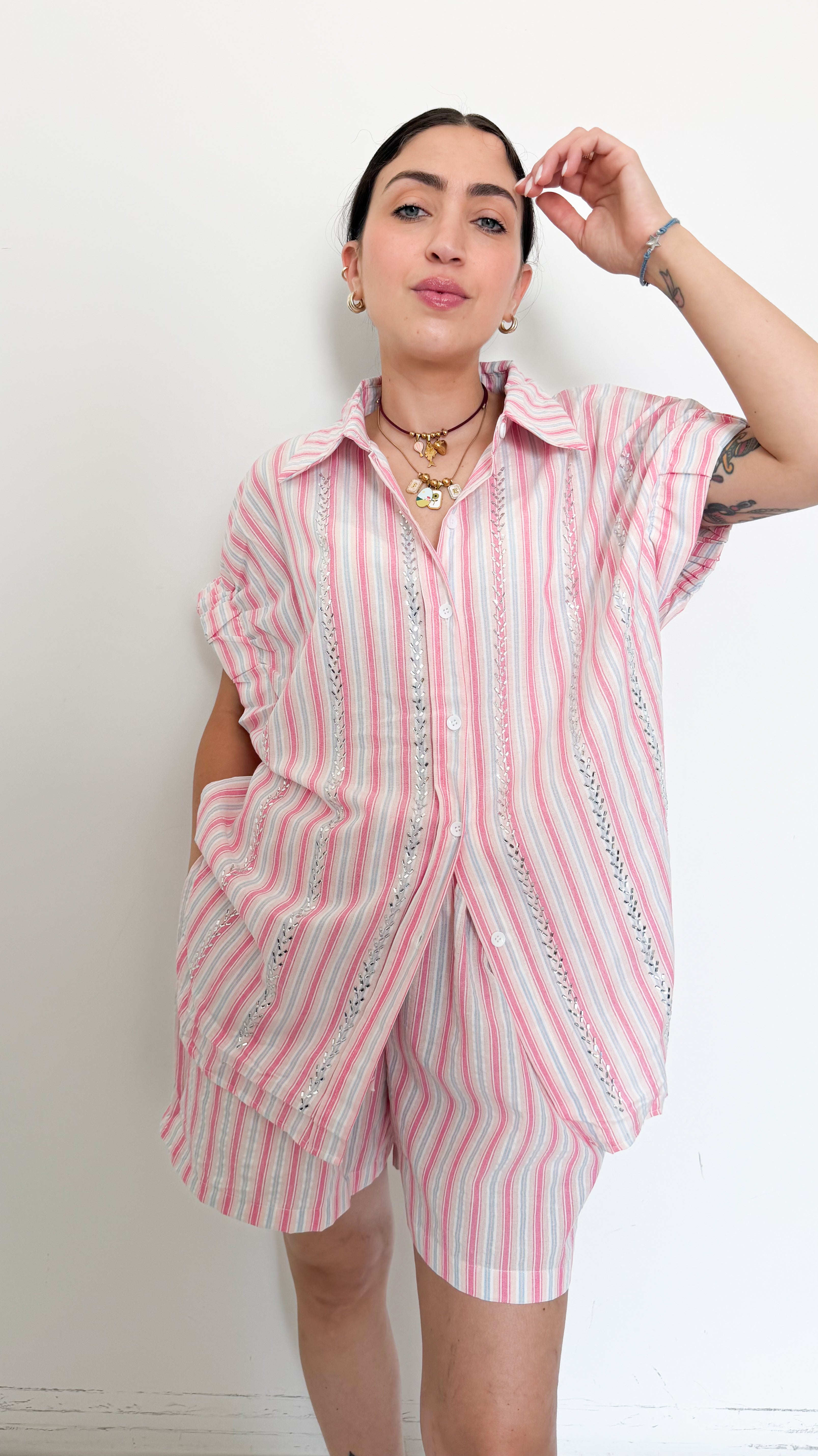 Coordinato Rosa A Righe