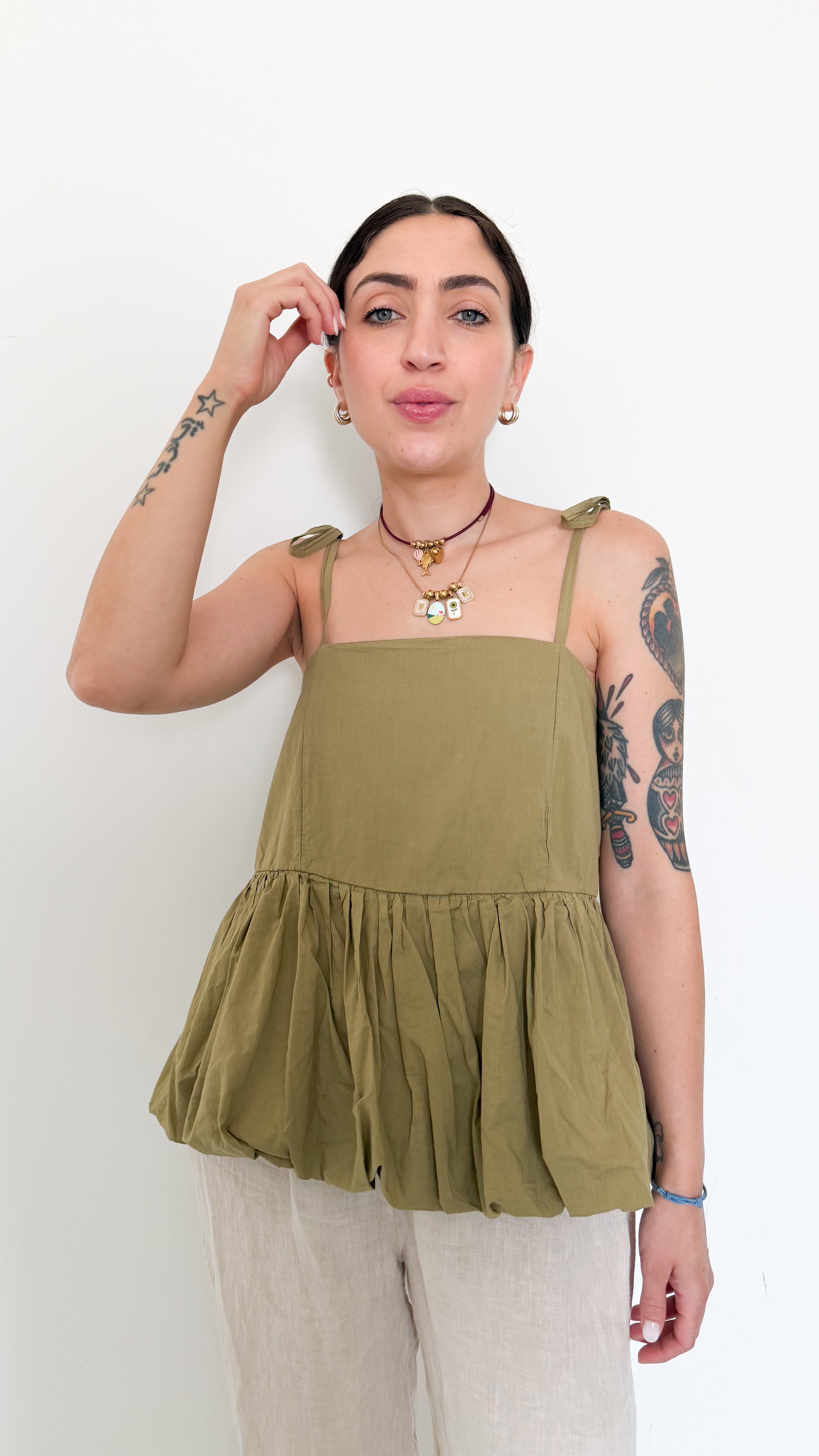 Top Verde Con Balza