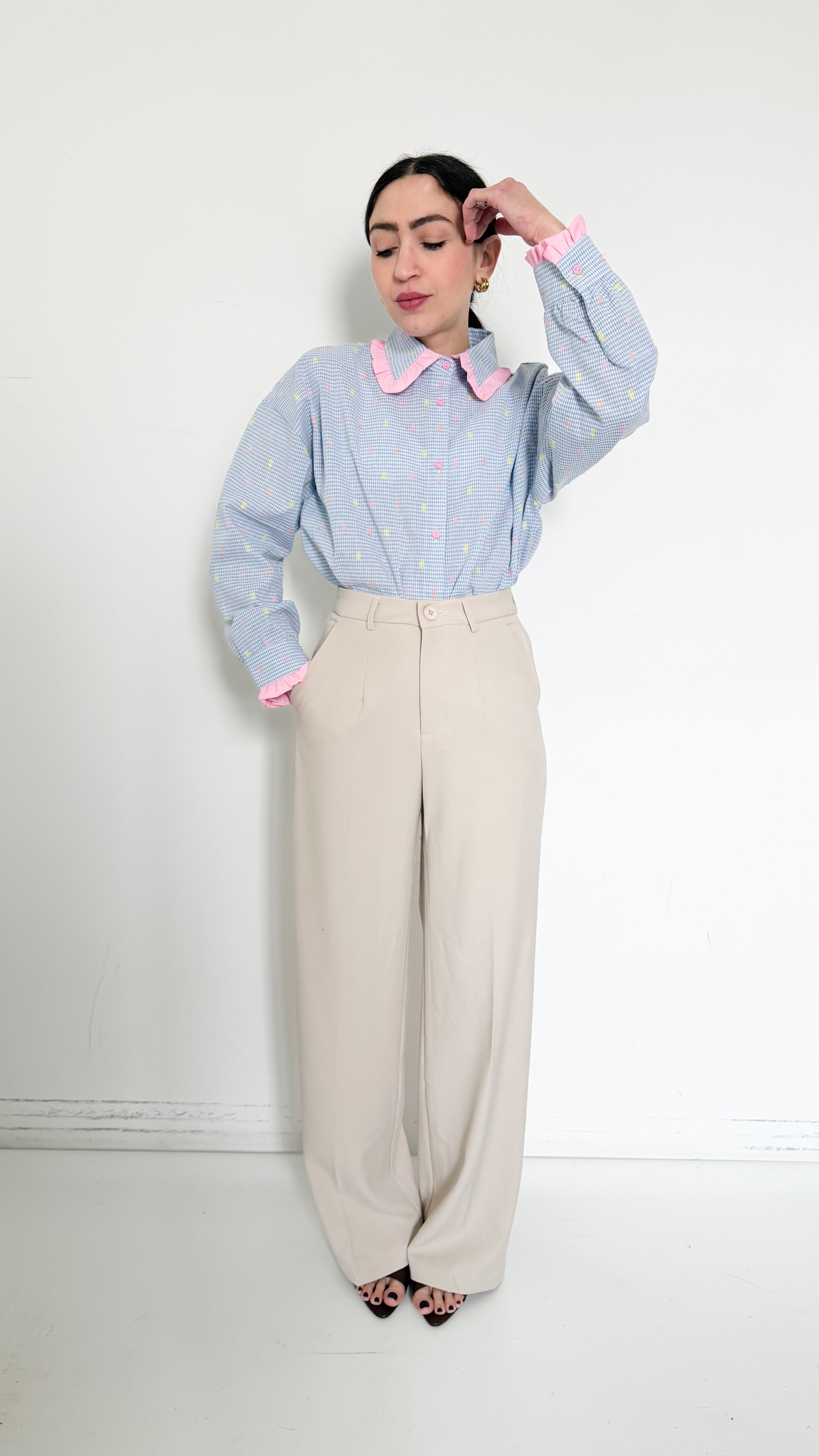 Pantaloni Palazzo Beige