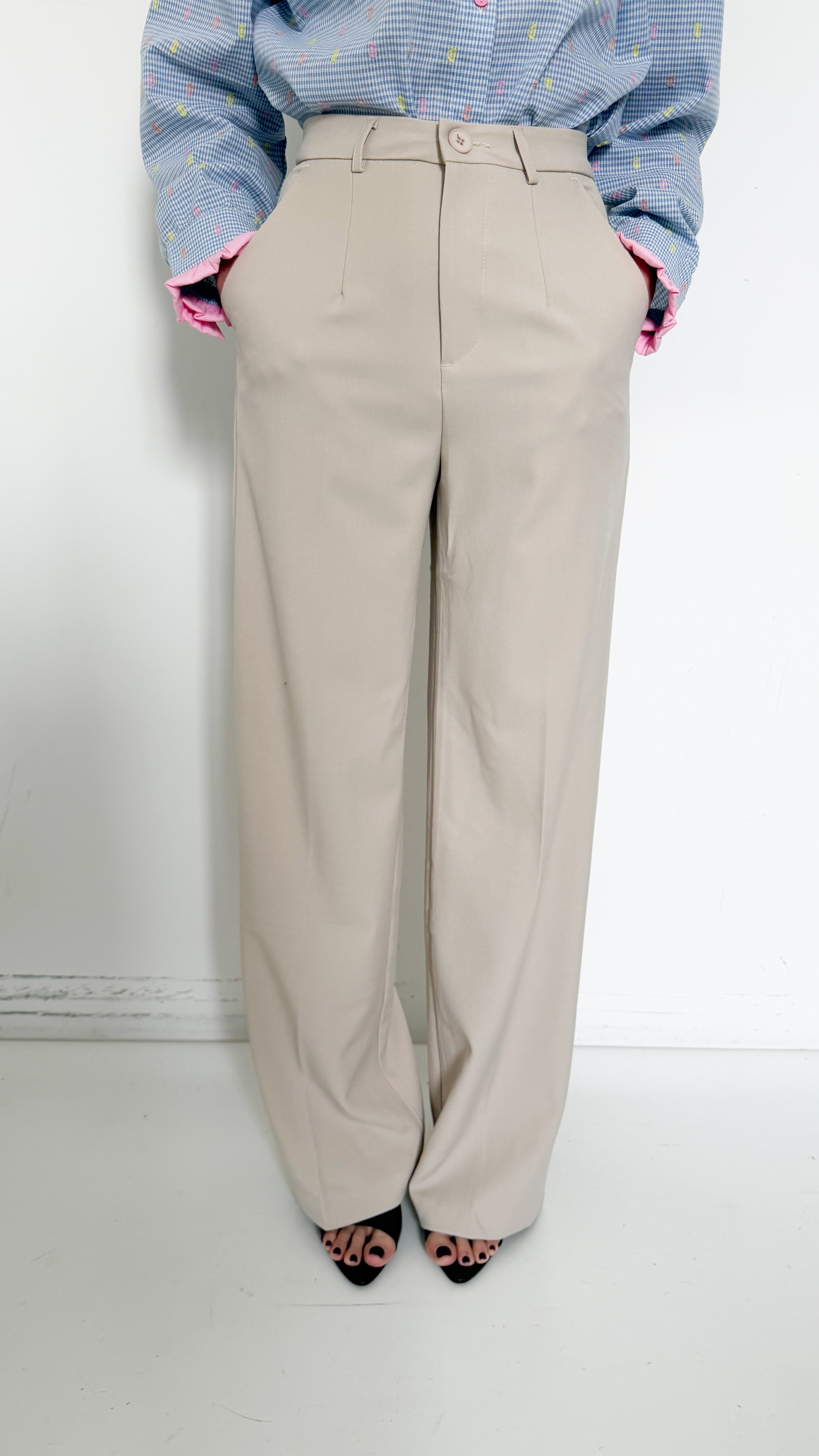 Pantaloni Palazzo Beige
