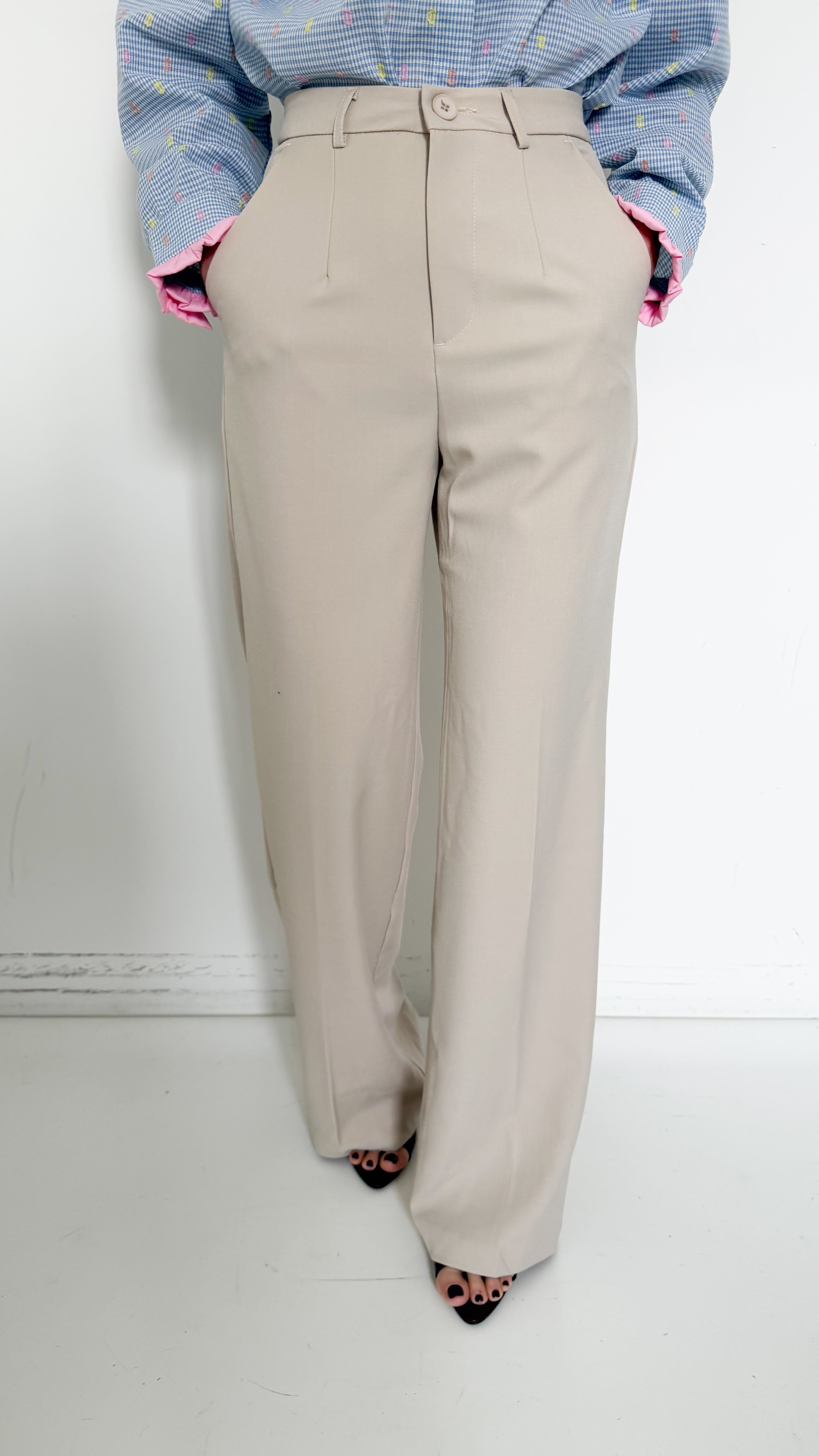 Pantaloni Palazzo Beige