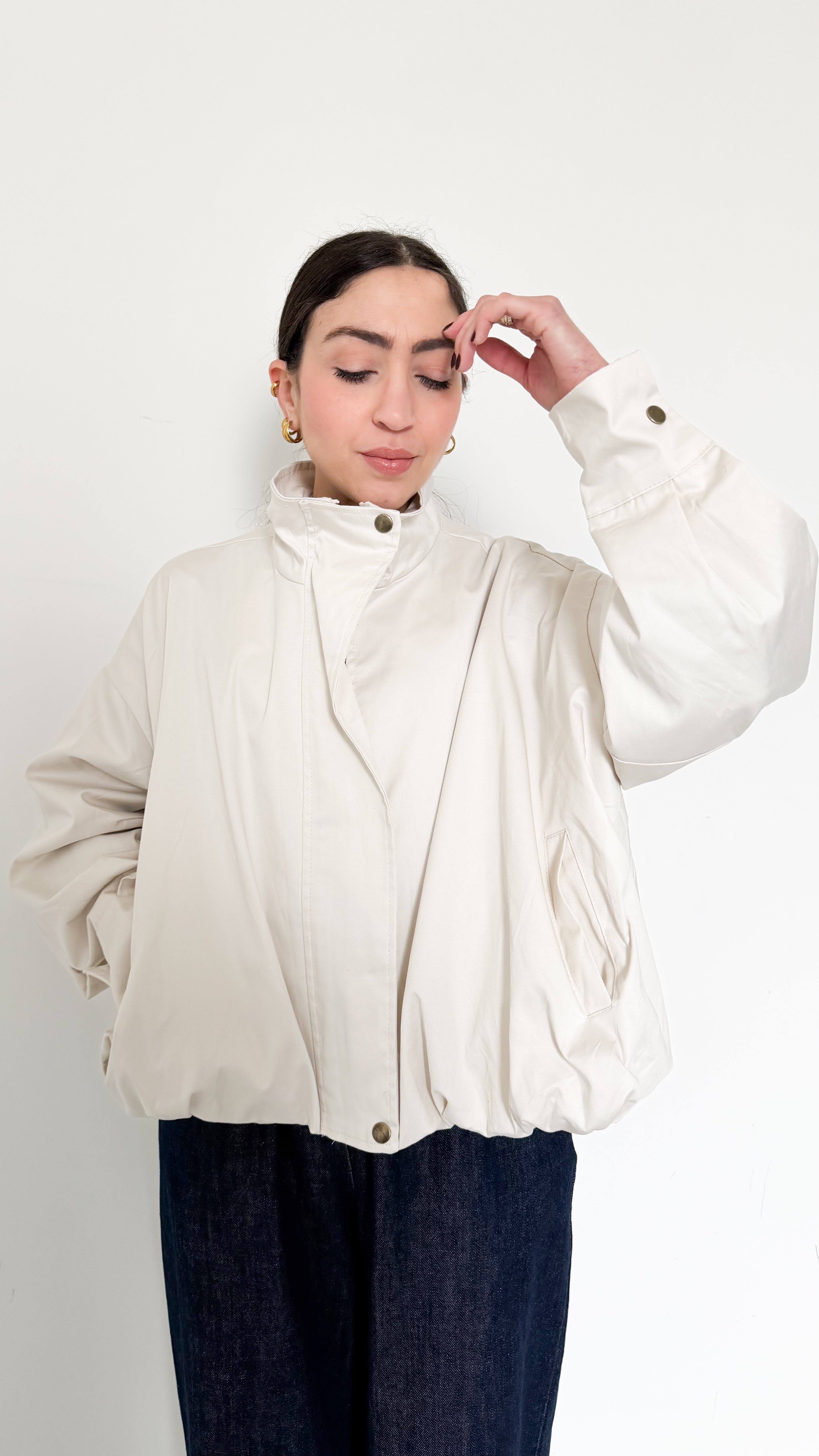 Giubbotto Bianco In Cotone