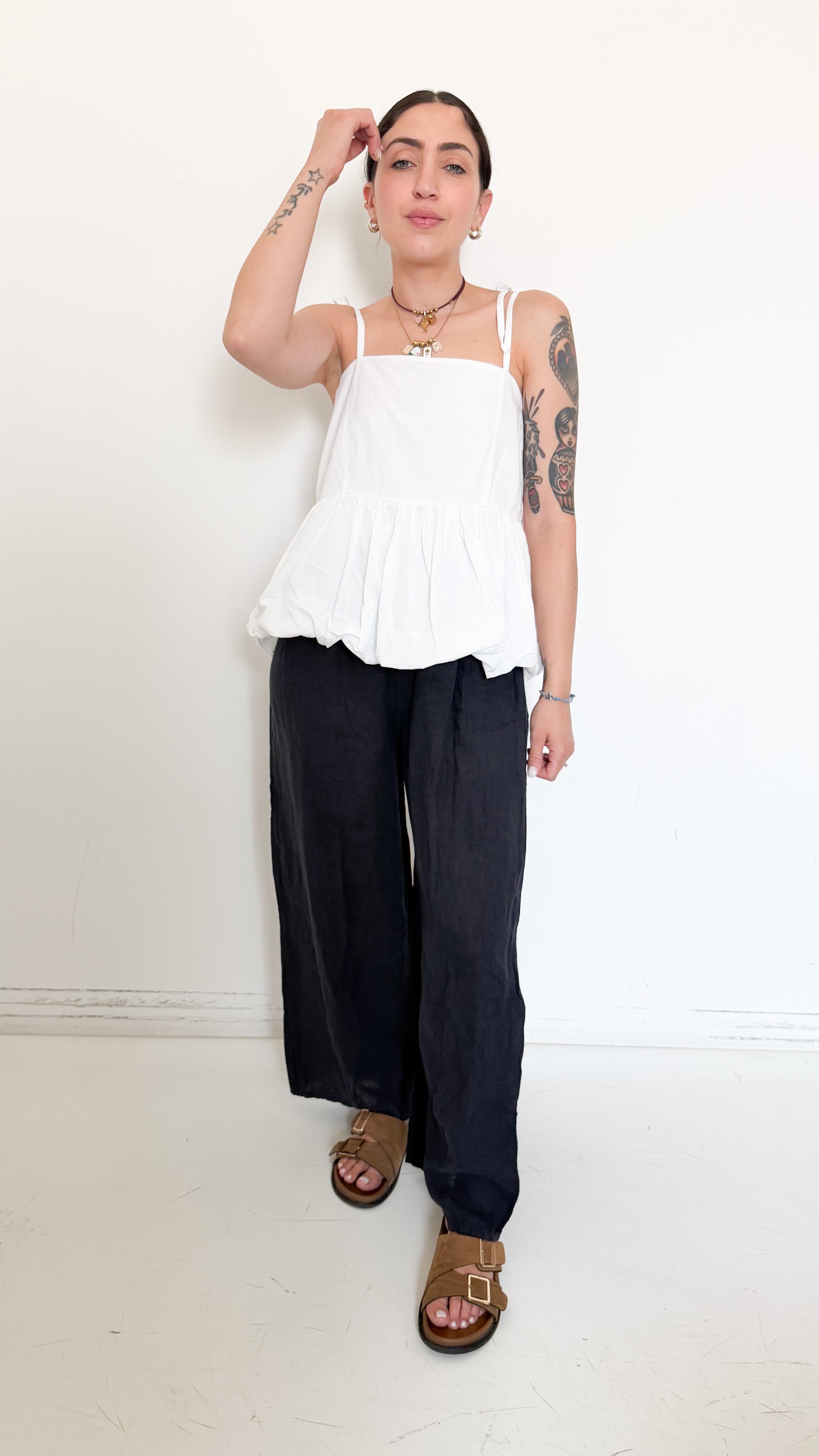 Pantaloni in Lino Blu