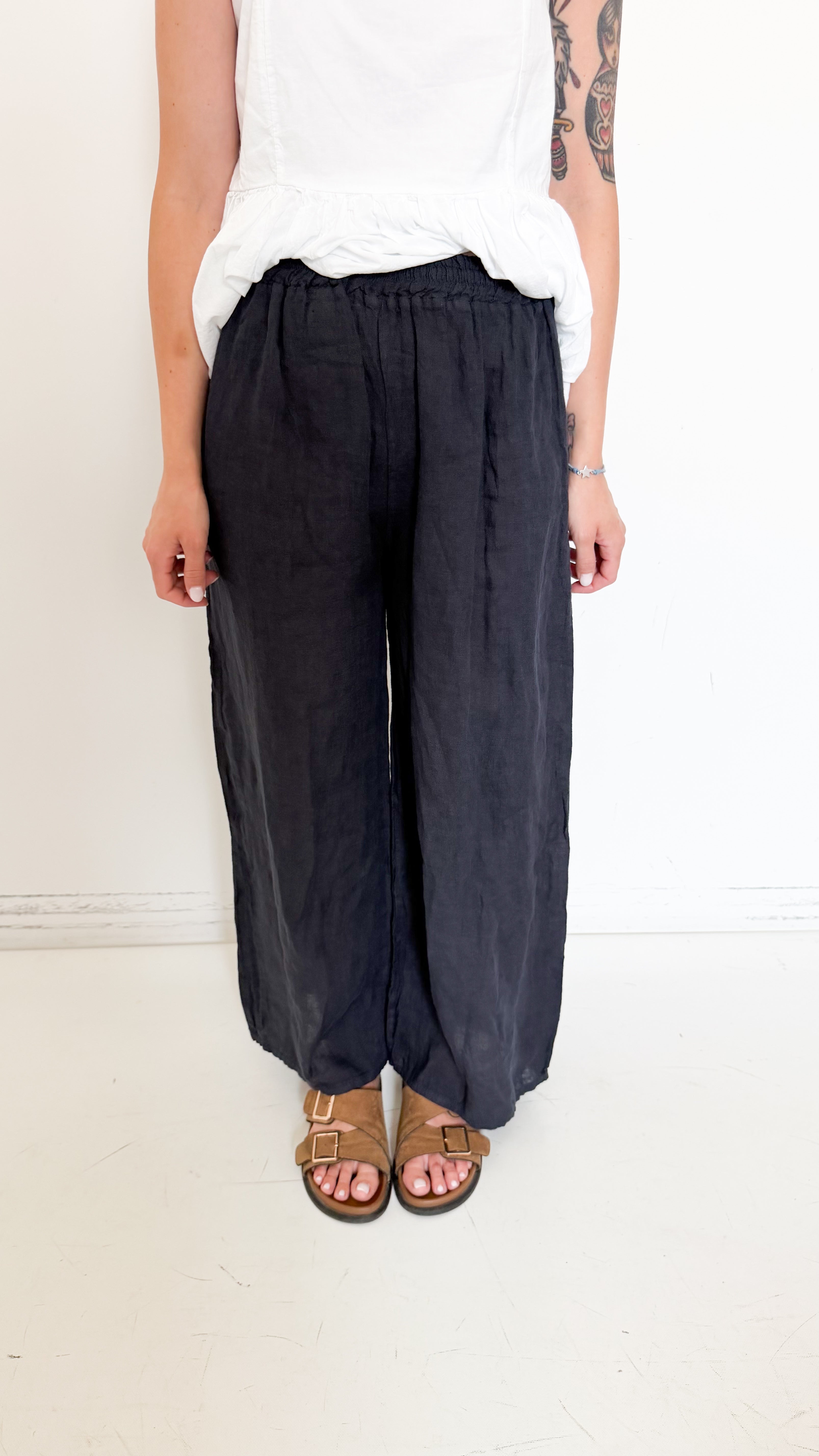Pantaloni in Lino Blu
