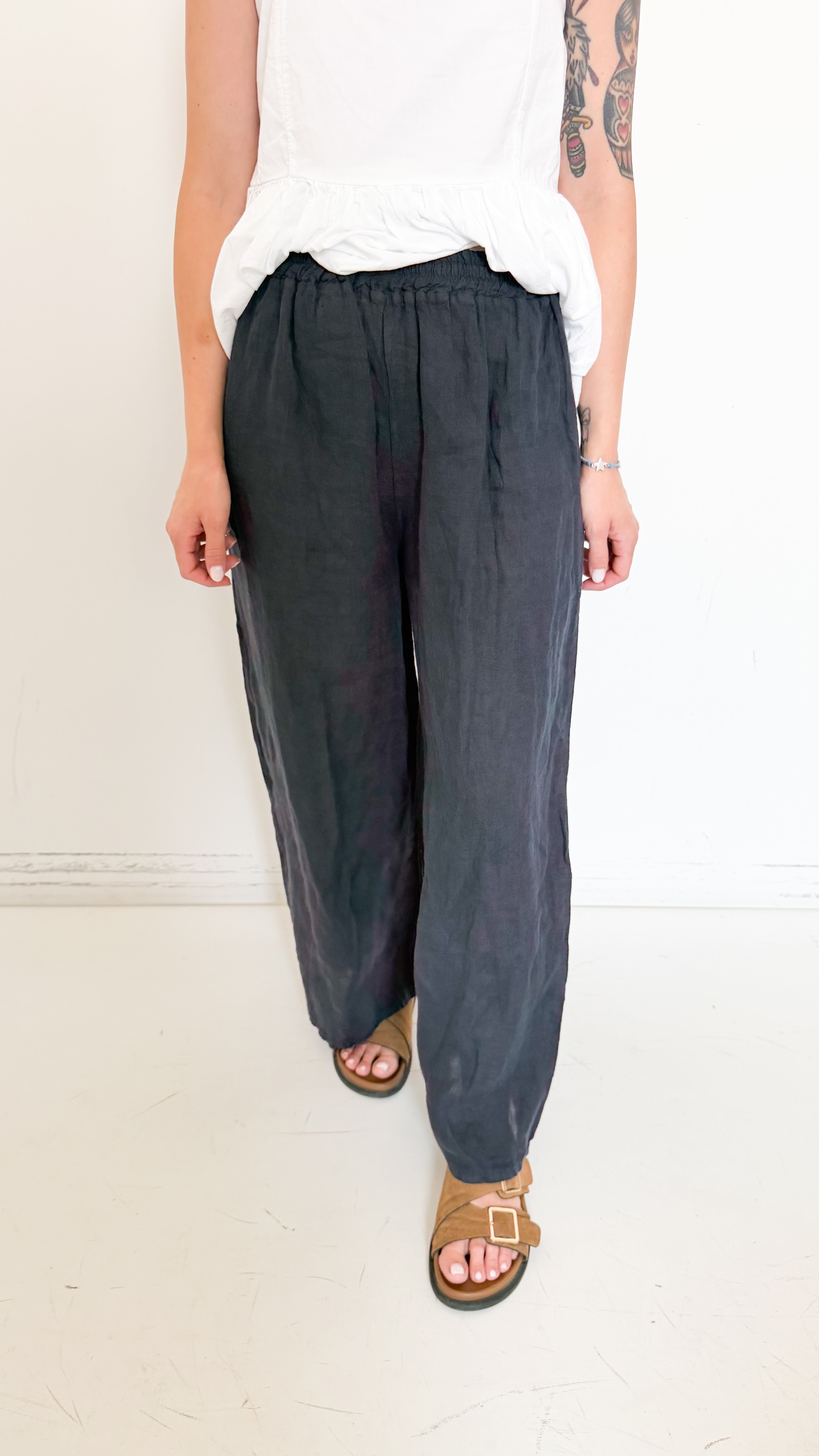 Pantaloni in Lino Blu