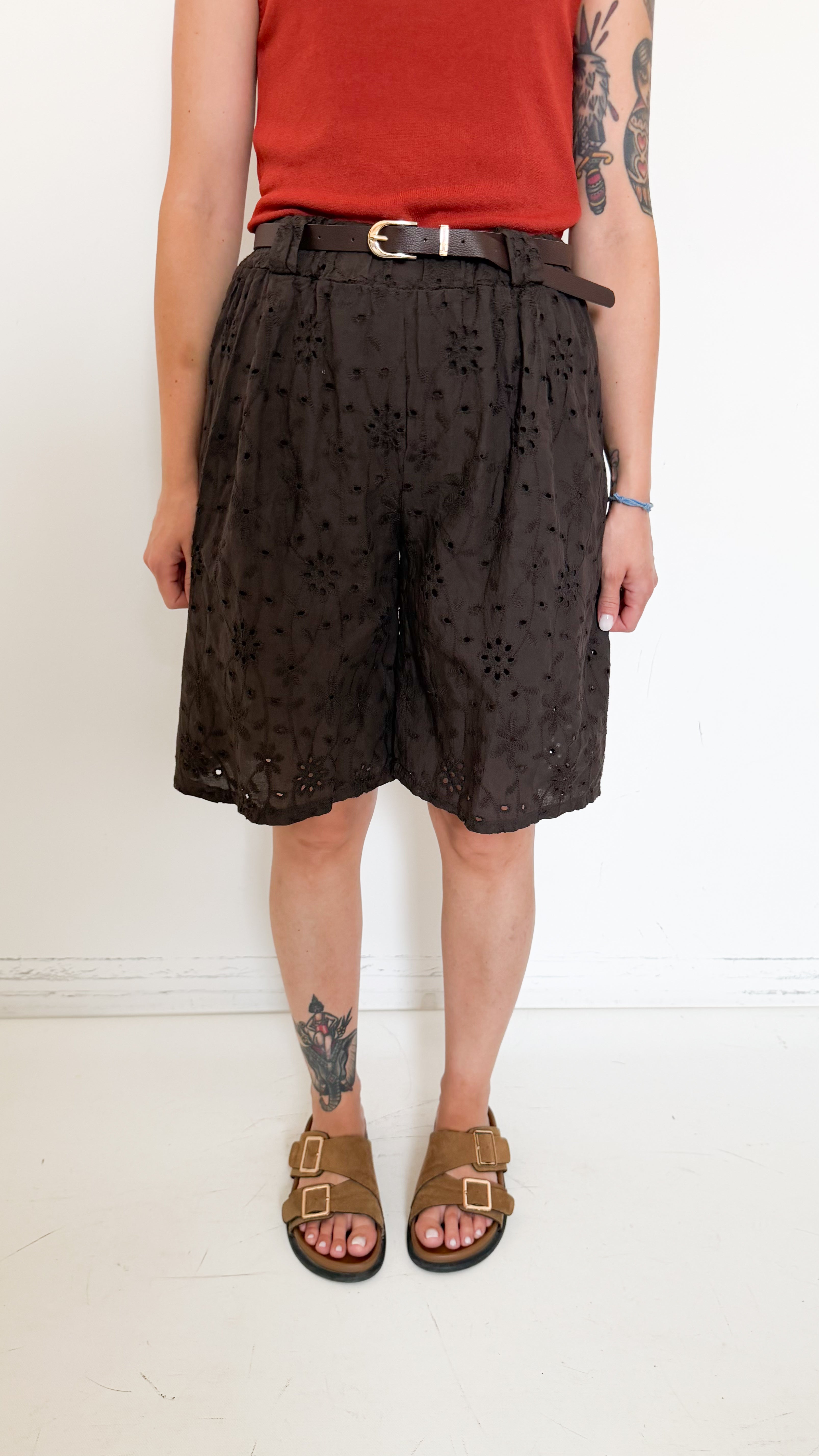 Bermuda Marrone In Pizzo