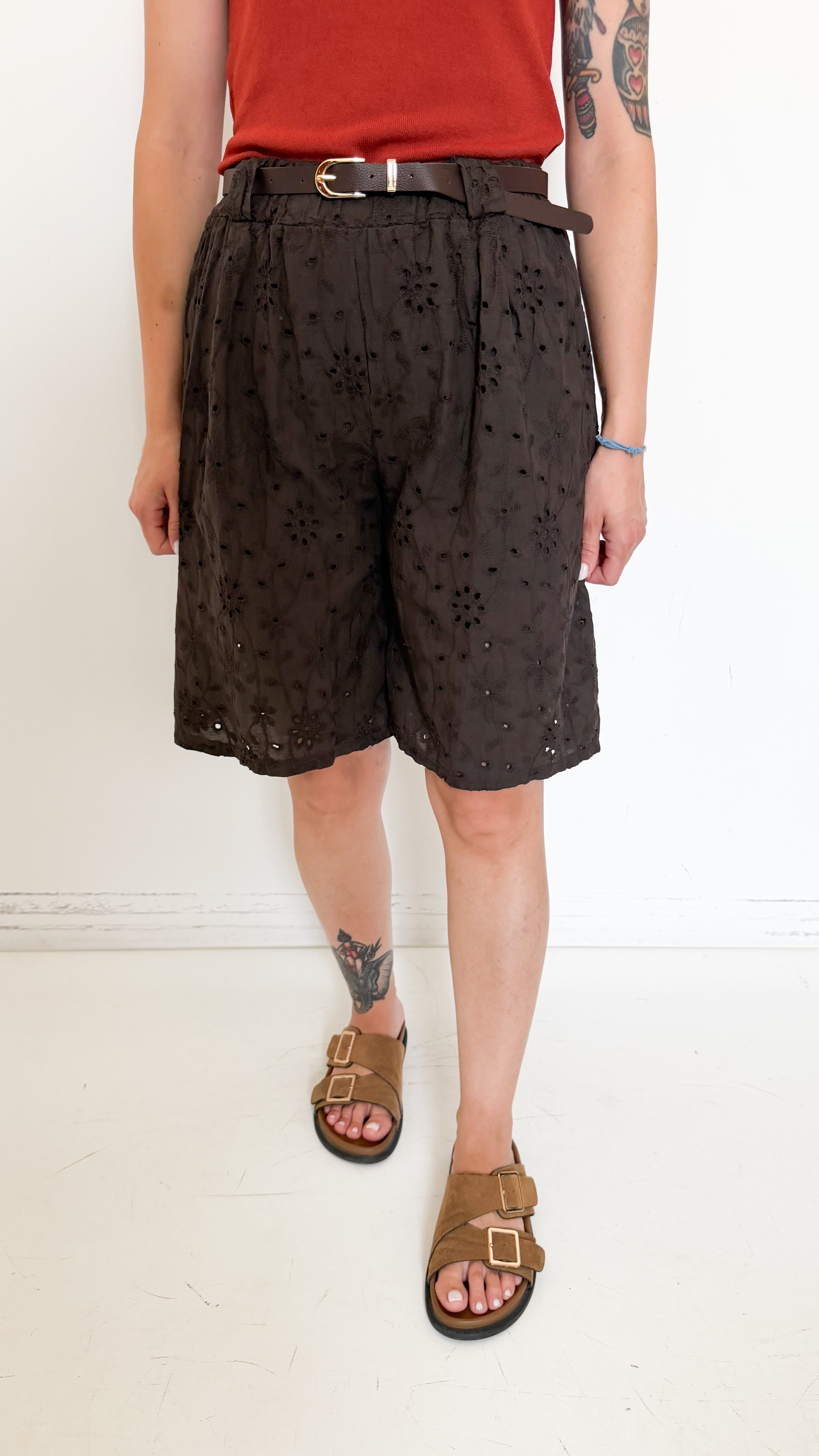 Bermuda Marrone In Pizzo